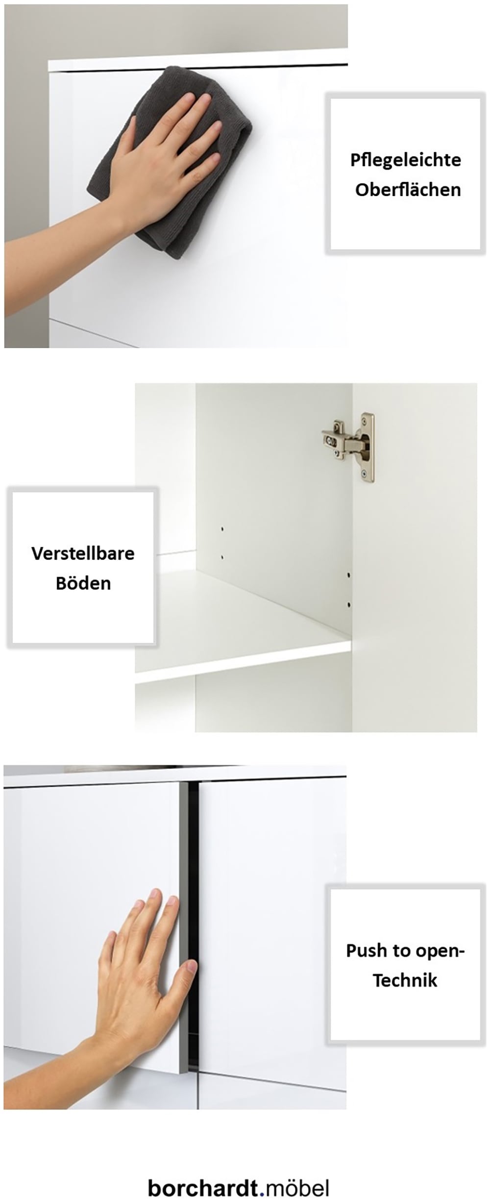 borchardt Möbel Sideboard »Vaasa, Kommode mit 2 Türen und 4 Schubkästen auf Kugelführungen«