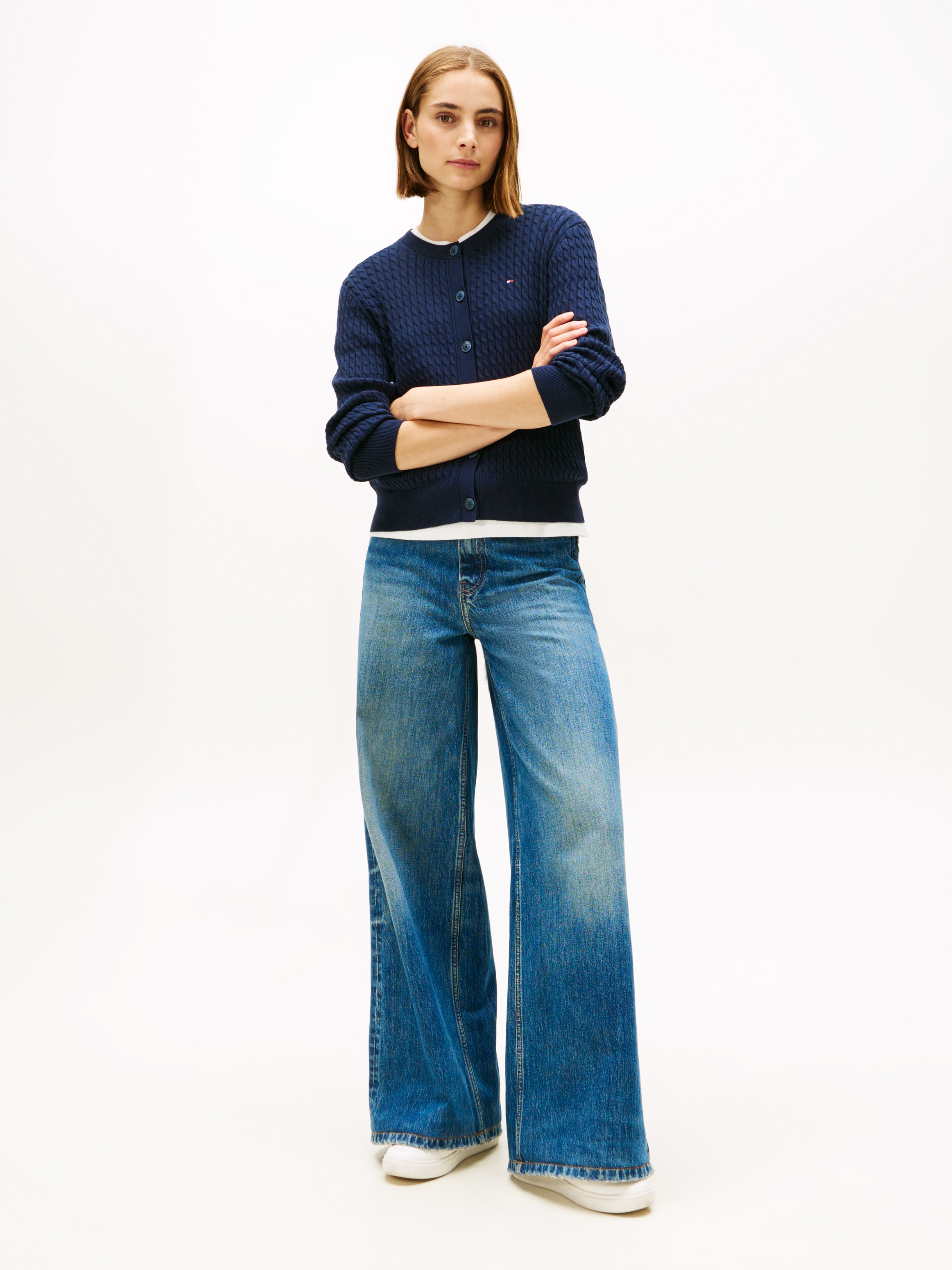 Tommy Hilfiger Strickjacke mit Zopfstrickmuster