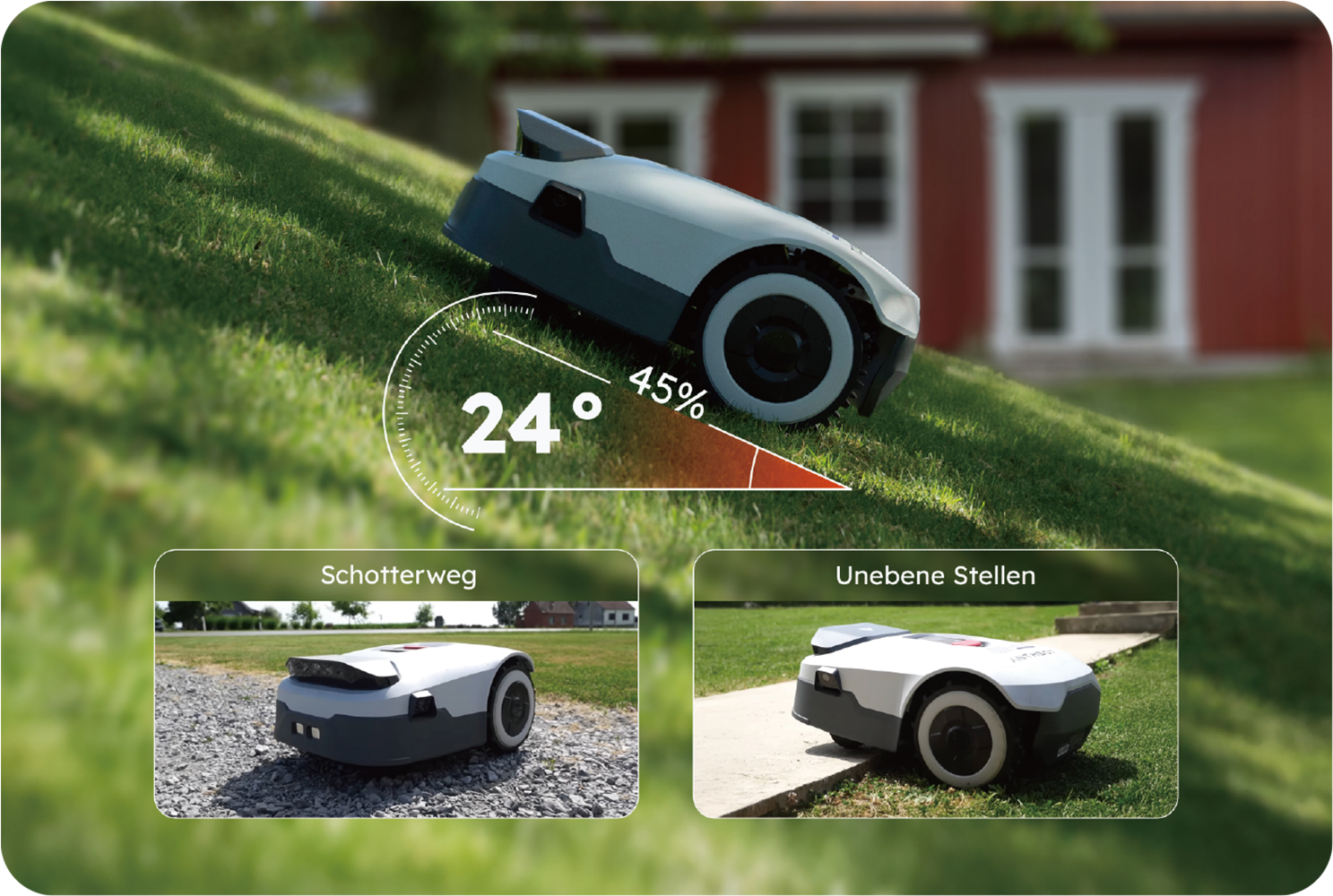 Anthbot Rasenmähroboter »90ANT-LMGenie600E« KI‑Hindernisvermeidung, Multi‑Zonen-Verwaltung,   Kabellose Installation, Full‑Band‑RTK mit 4 KI‑Kameras