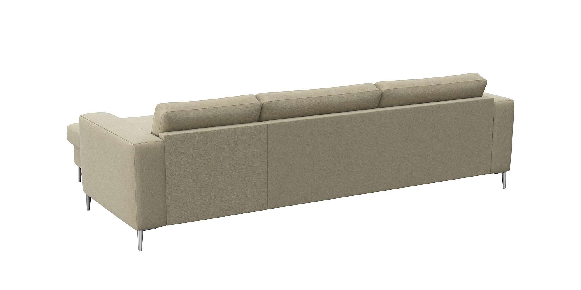 FLEXLUX Ecksofa »Fiore, super Sitzkomfort durch Kaltschaum im Sitz, L-Form« breite Armlehnen, Füße Alu