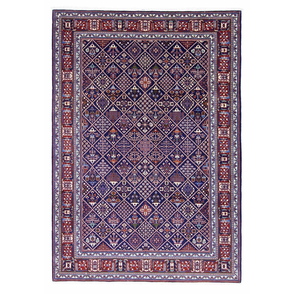 morgenland Wollteppich »Meymeh Durchgemustert Blu 293 x 203 cm«, rechteckig