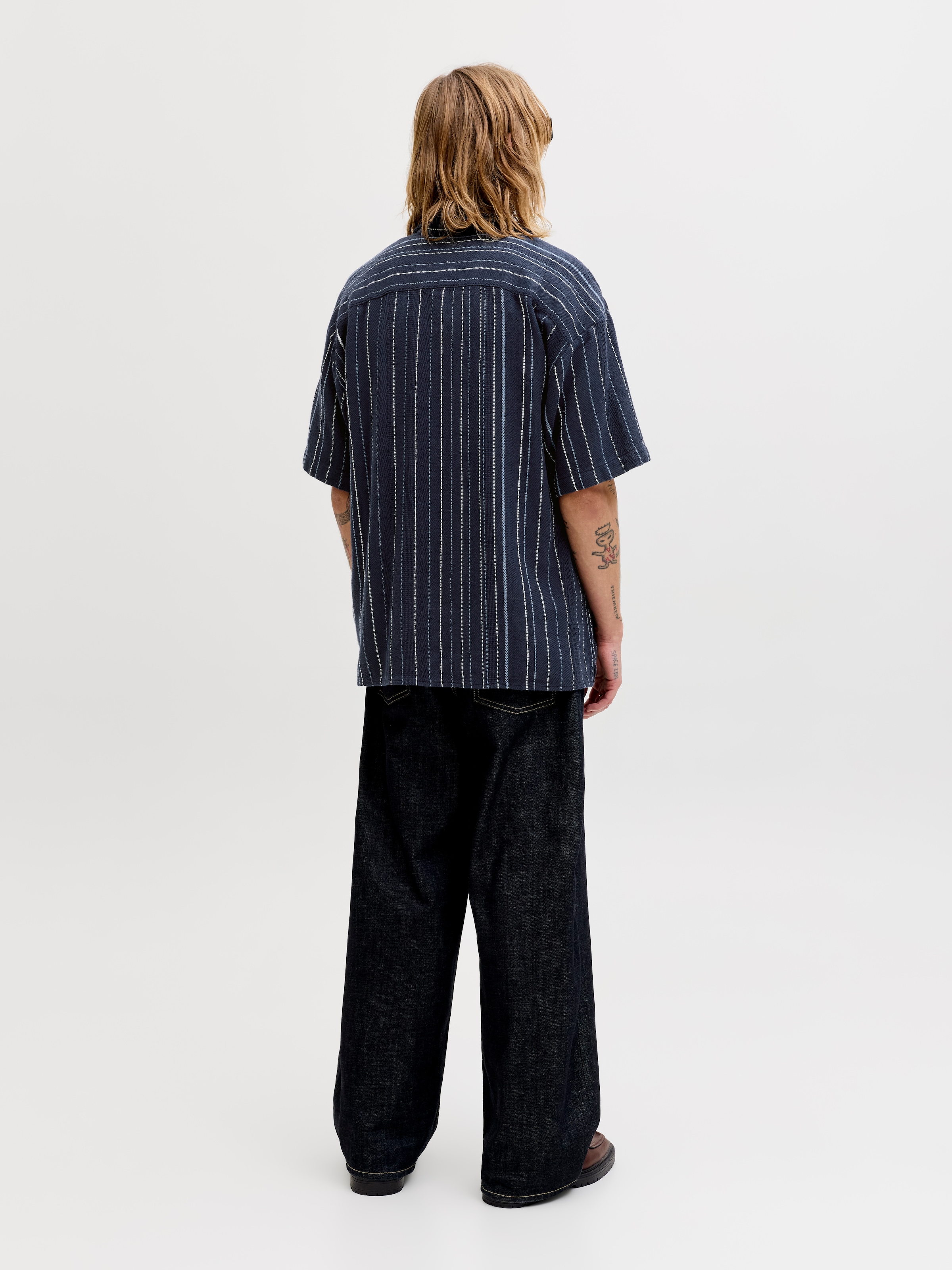 Jack & Jones Kurzarmhemd »JJEBRADLEY STRIPED RESORT SHIRT SS LN« Baumwolle, loose fit