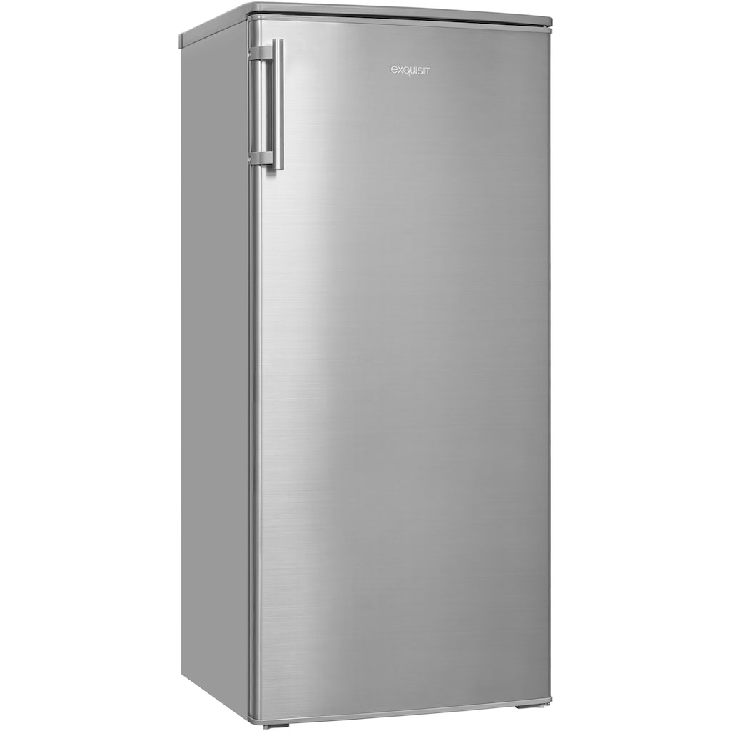 exquisit Kühlschrank »KS185-3-H-040F«, KS185-3-H-040F inoxlook, 122 cm hoch, 55 cm breit, 190 L Volumen