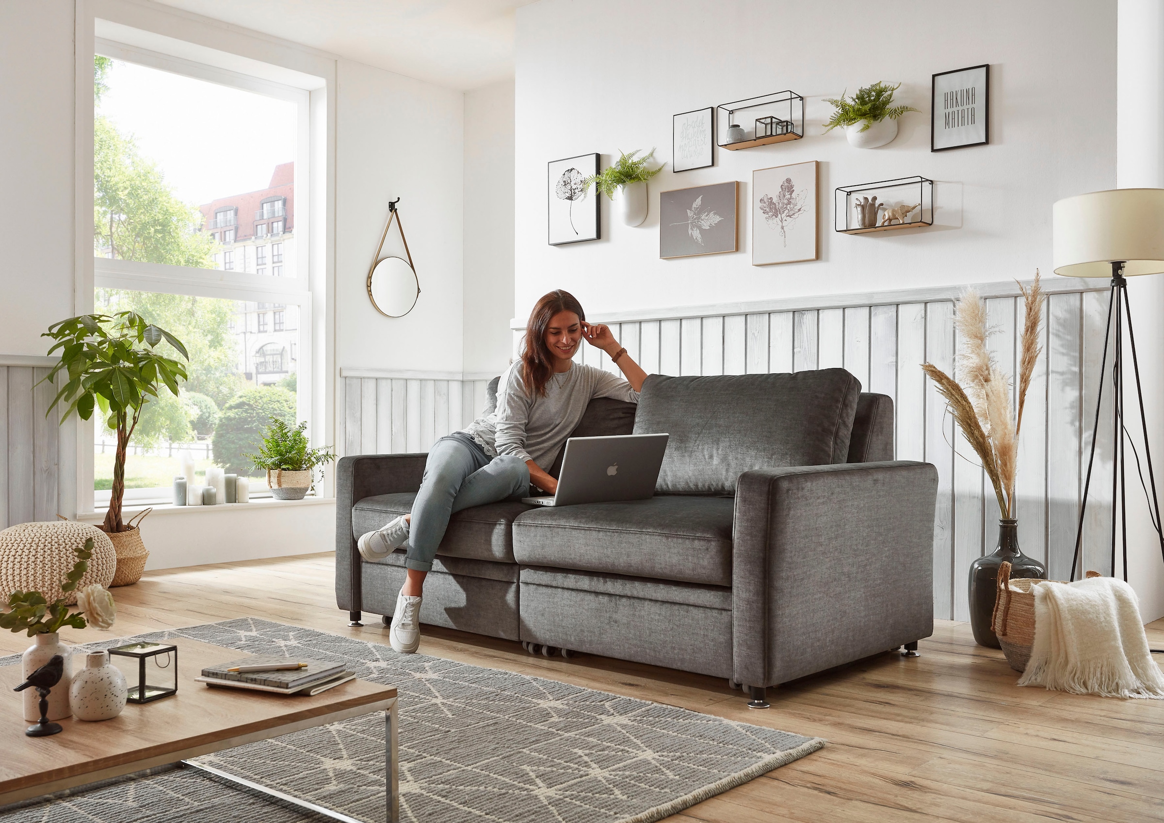Die PlanBar Schlafsofa »MP-PD19021«, mit Längsschläferfunktion 80 bzw. 160x210 cm