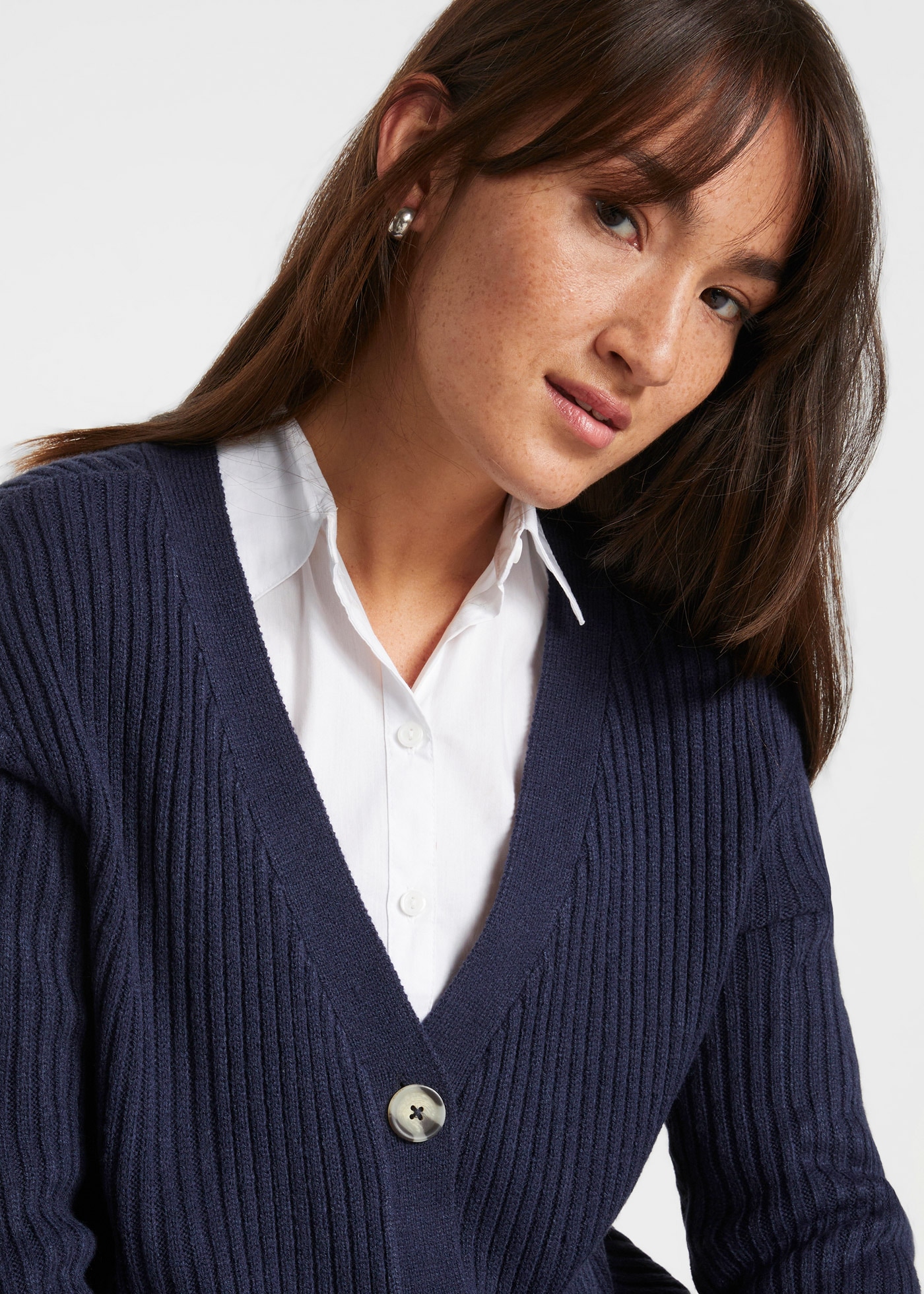 bonprix Strickjacke Gerippte Strickjacke