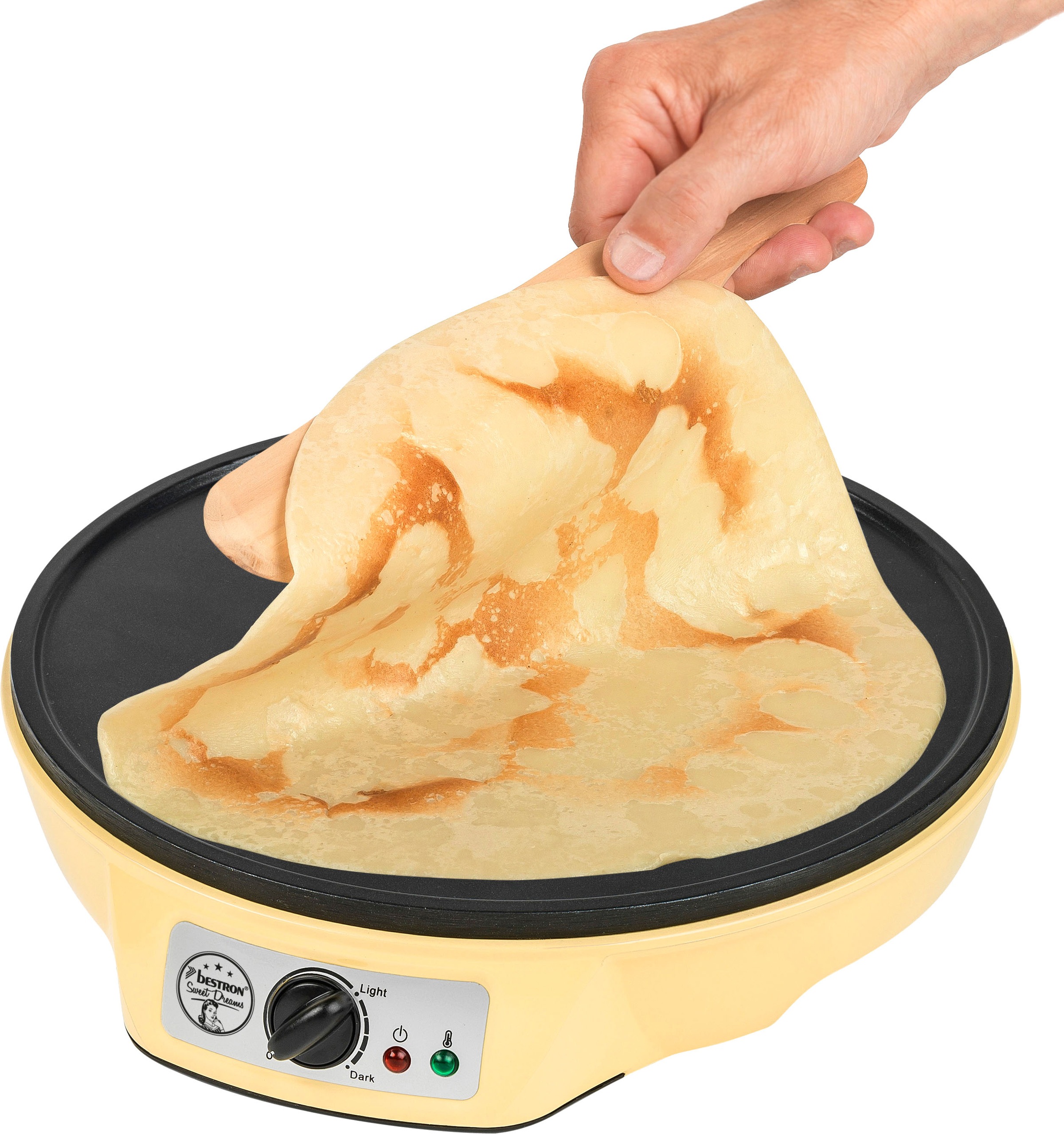 bestron Crêpesmaker »ASW602 Sweet Dreams«, 1000 W, Ø 30 cm, inkl. Teigverteiler & Crêpes-Wender, Antihaftbeschichtung