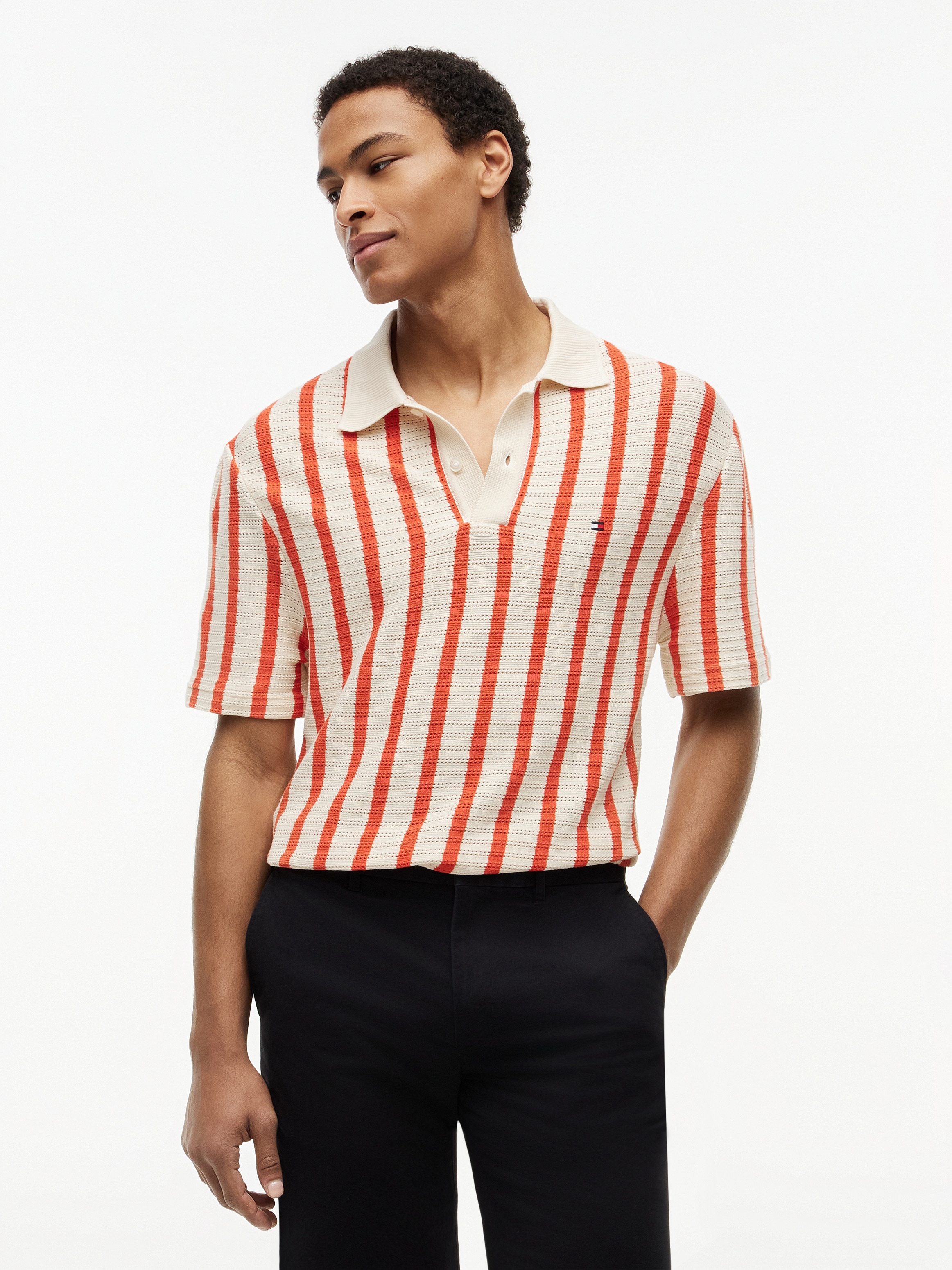 Tommy Hilfiger Poloshirt »OPEN KNIT RELAXED FIT POLO« aus Lochstrick, relaxed