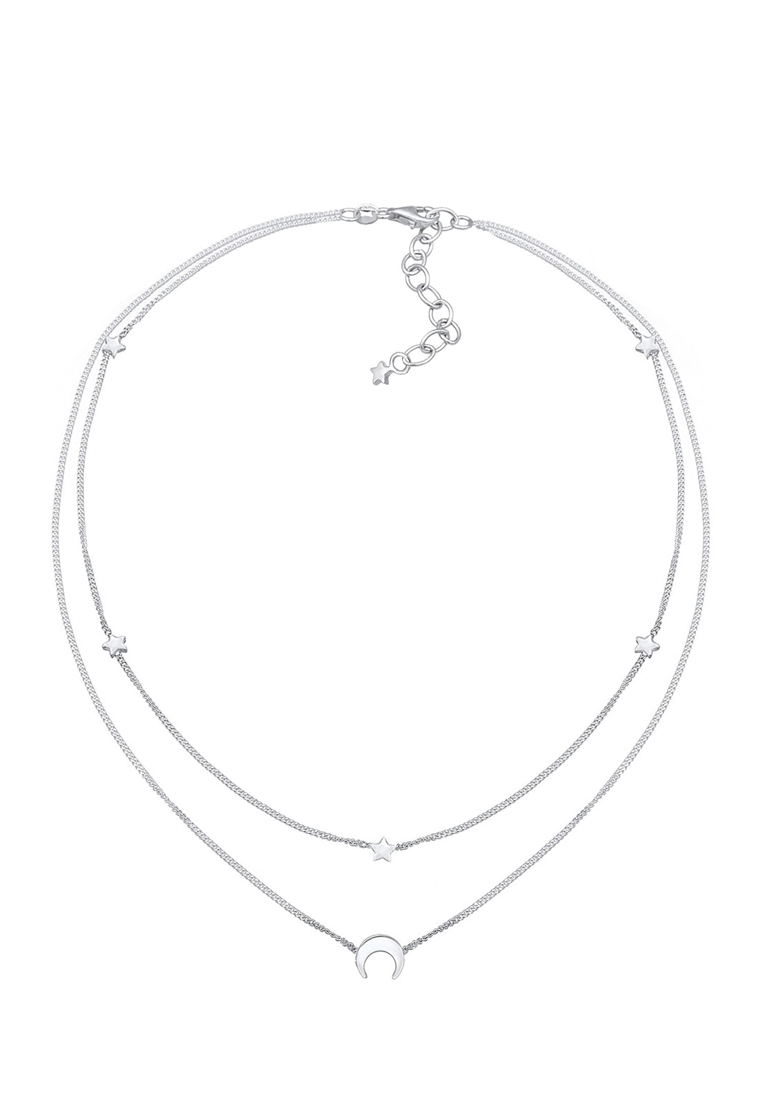 Elli Choker »Halskette Choker Layer Halbmond und Sterne 925er Silber«