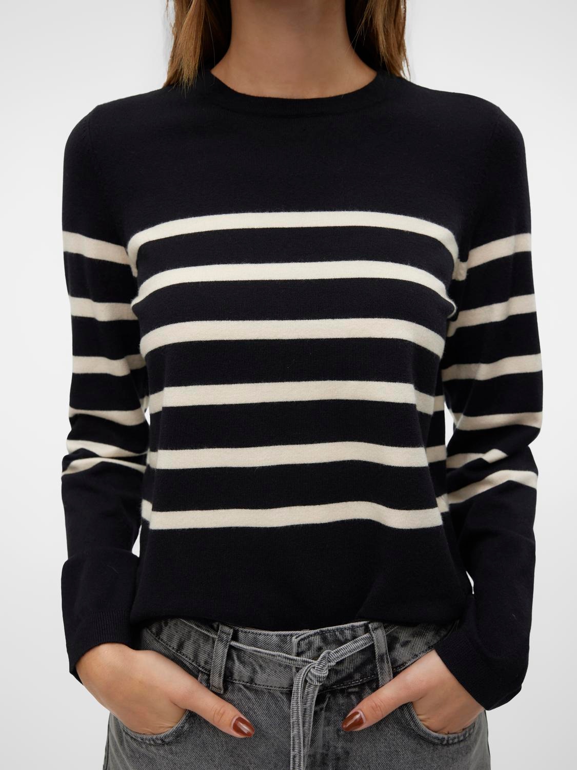 Vero Moda Rundhalspullover »VMSABA PLAIN LS O-NECK PULLOVER GA NOOS«