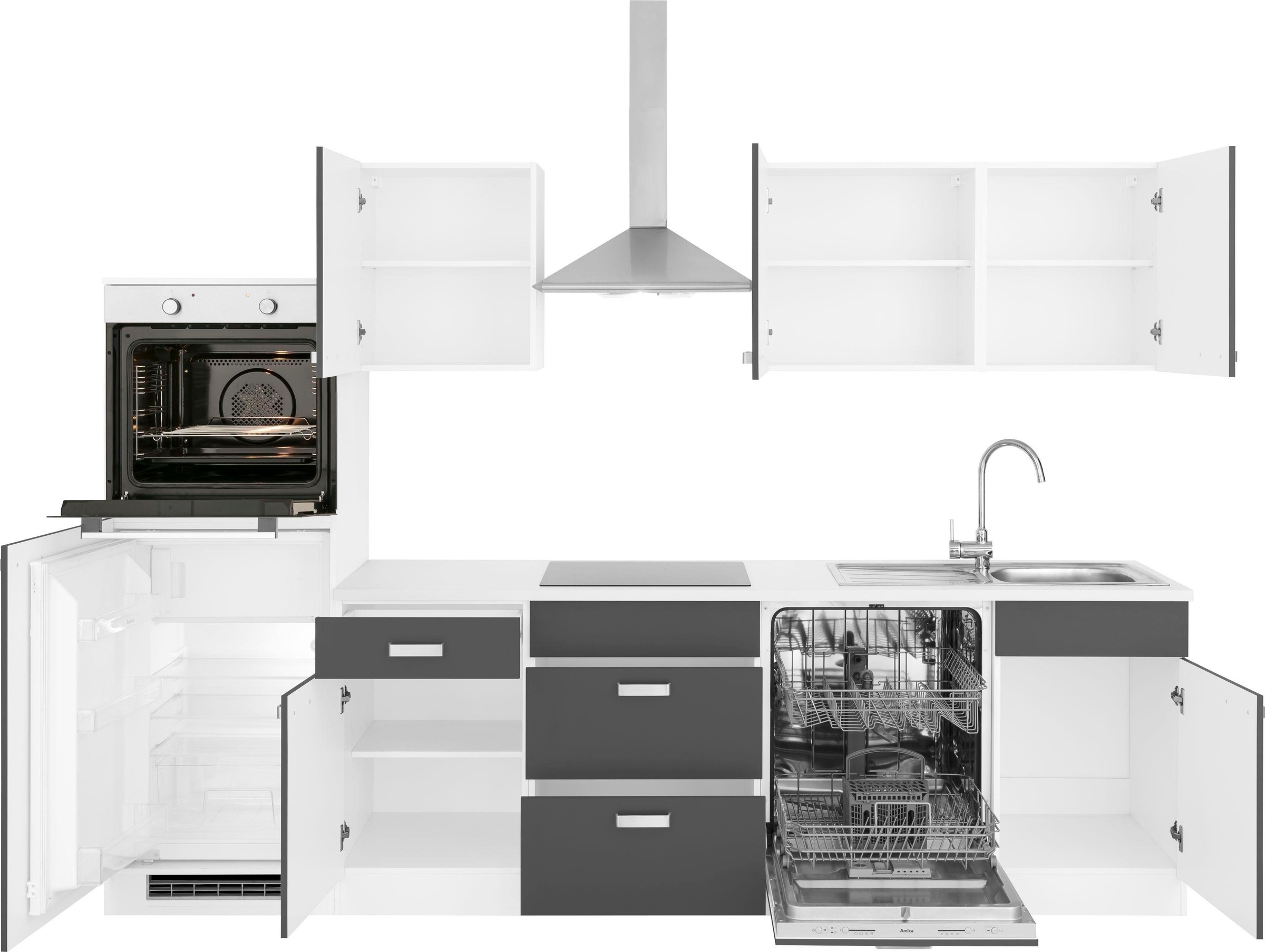 wiho Küchen Küchenzeile »Husum«, ohne E-Geräte, Breite 280 cm im OTTO  Online Shop