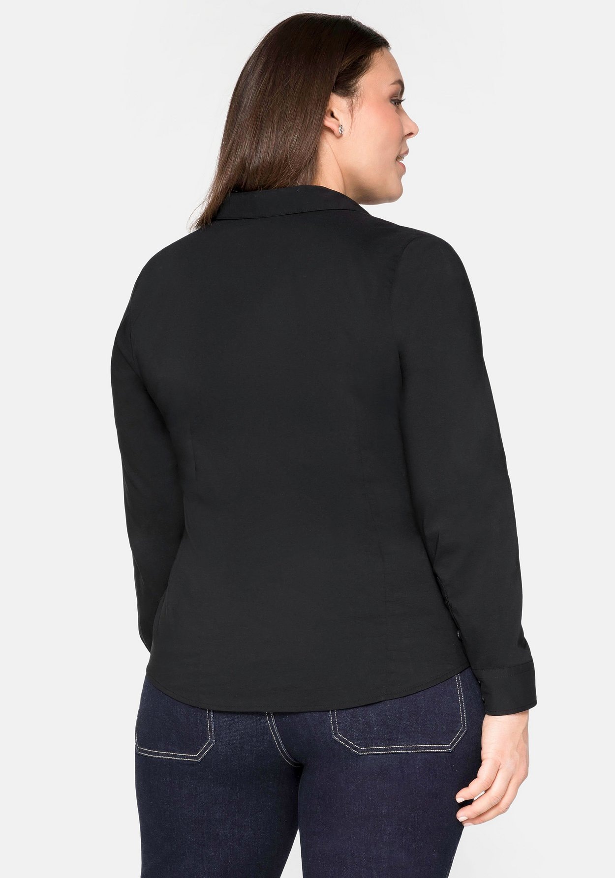 Sheego Hemdbluse »Bluse mit Stretch-Anteil«, mit Stretch-Anteil