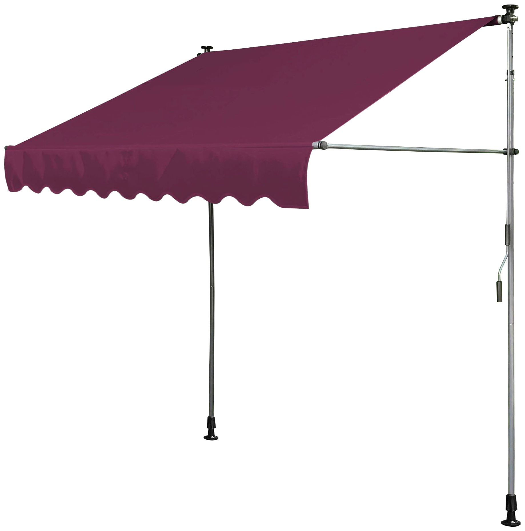 Quick Star Klemm-Senkrechtmarkise, 300 cm Breite, 130 cm Ausfall, Neigungswinkel verstellbar