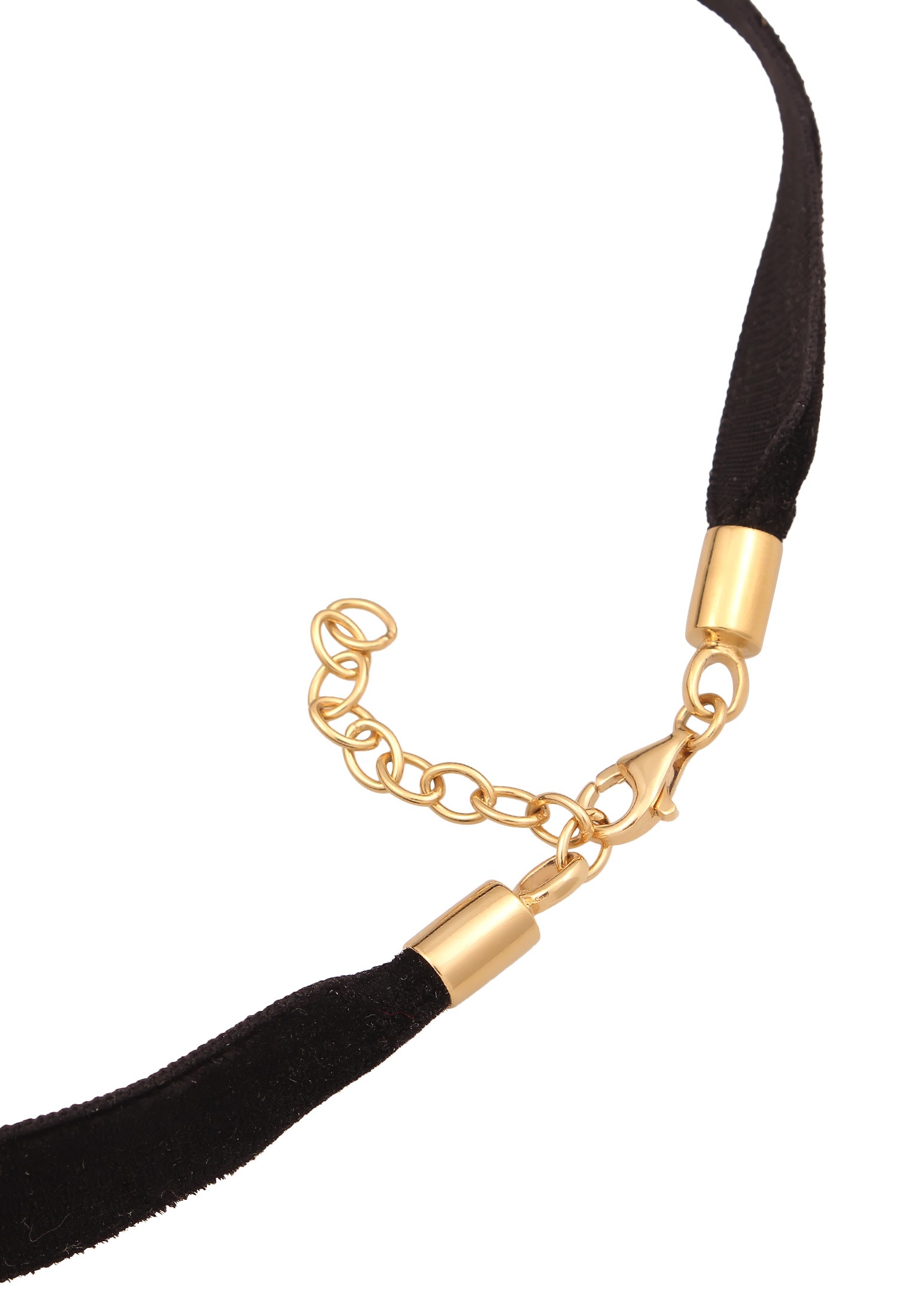 Elli Choker »Halskette Samtband Herz Anhänger 925 Sterling Silber vergoldet«