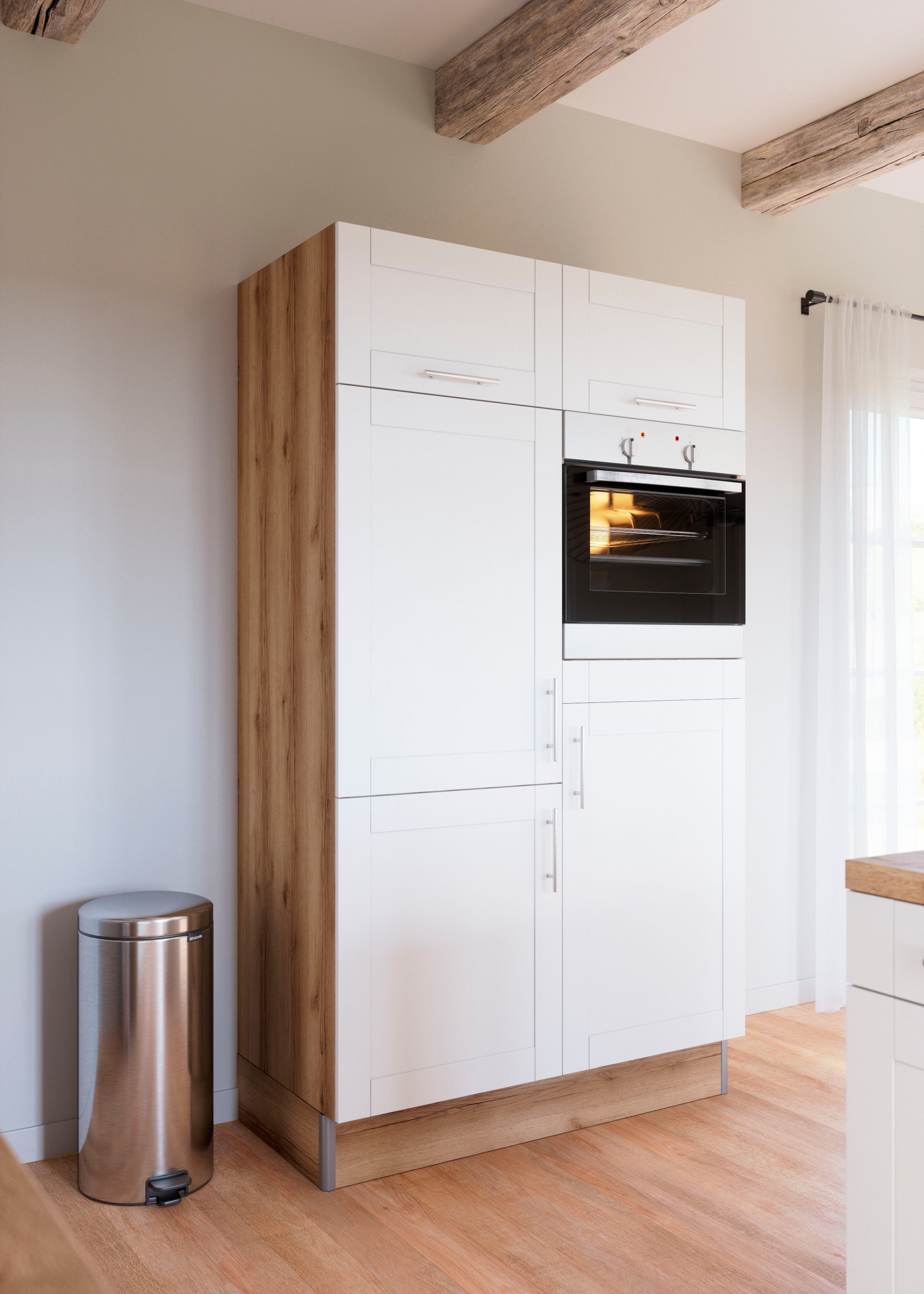 KOCHSTATION Küche »KS-Ahus, Back-/Kühlmodul«, Breite 120 cm, wahlw. mit E-Geräten, Soft Close Funktion, MDF Fronten
