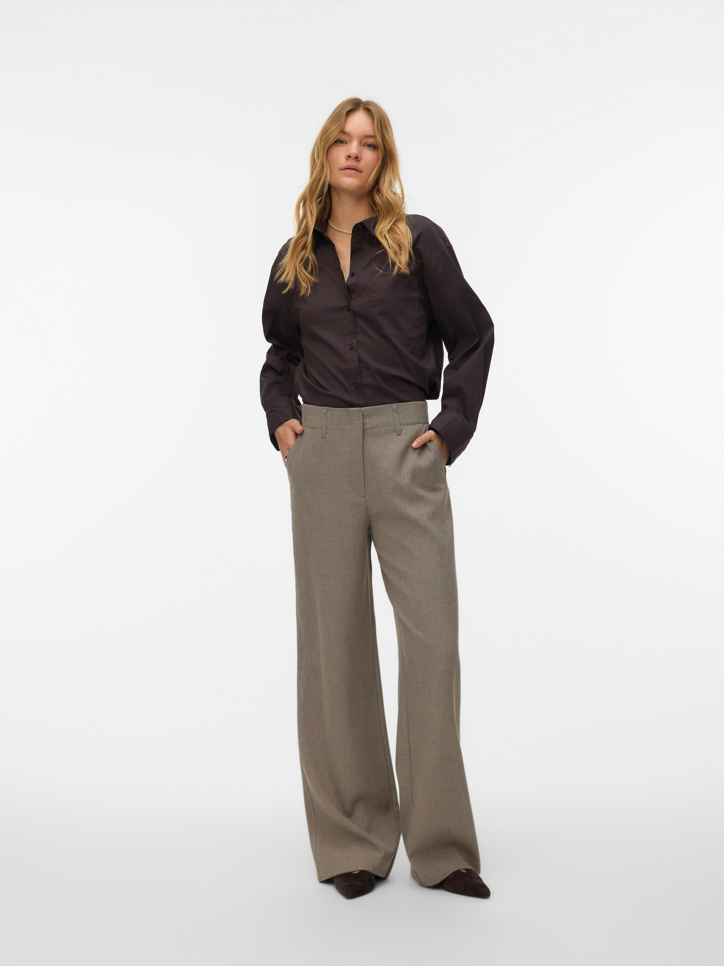 Vero Moda Anzughose »VMBESTIE HW WIDE PANT NOOS«  Materialmix, weite Form, mit Stretch