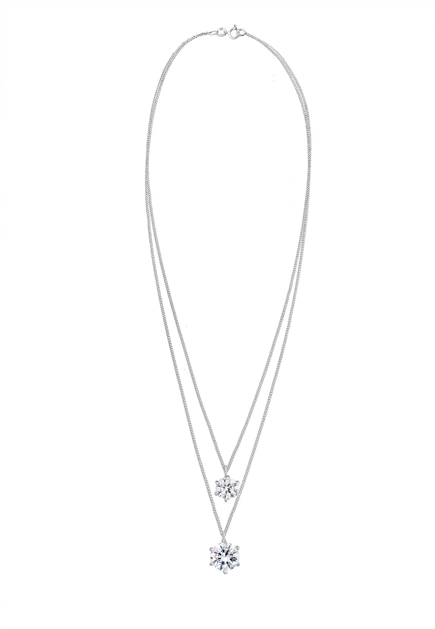 Elli Silberkette »Halskette Layer Rund 925 Silber, mit Kristallen von Swarovski®«