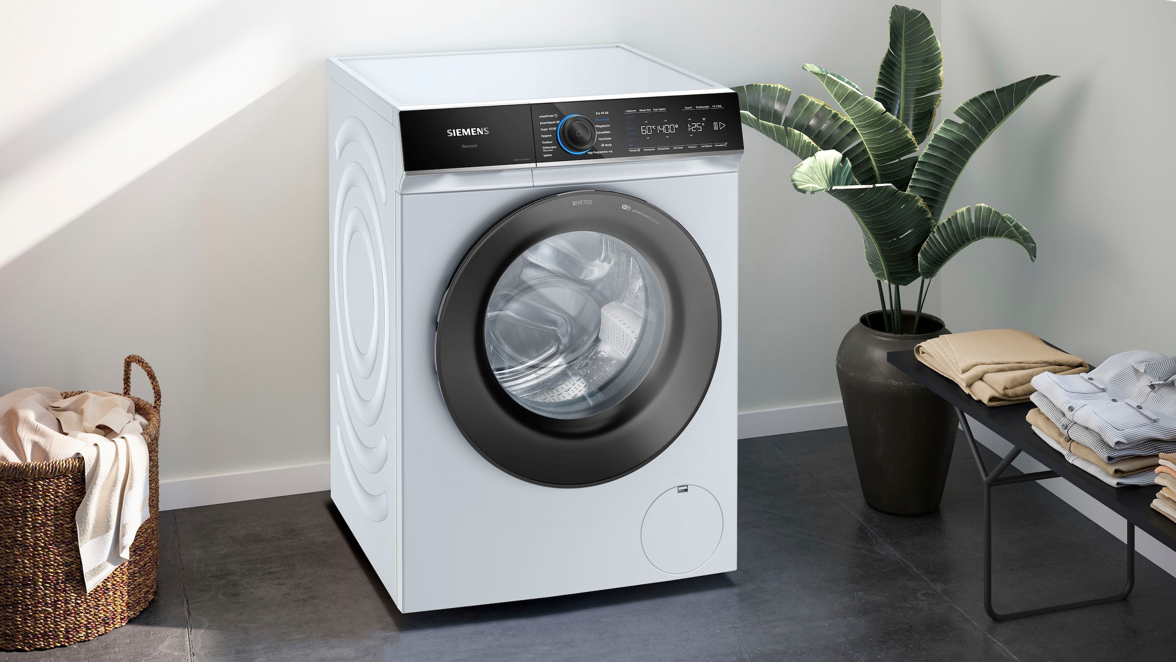 SIEMENS Waschmaschine »WG44B20Z0«, iQ700, WG44B20Z0, Knitterfalten U/min, smartFinish – 9 bei 1400 OTTO glättet sämtliche dank kg, Dampf