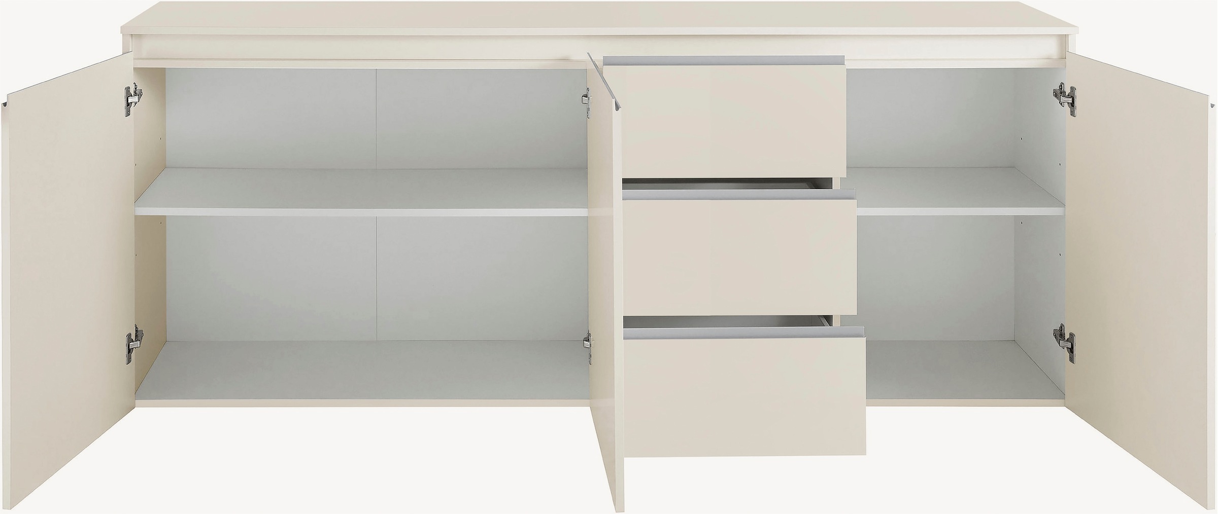 INOSIGN Sideboard »Magic, Kommode, Schrank, Stauraumschrank« Mit 3 Türen,3 Schubkästen und Aluminiumgriff, (B/T/H) 200x40x81 cm