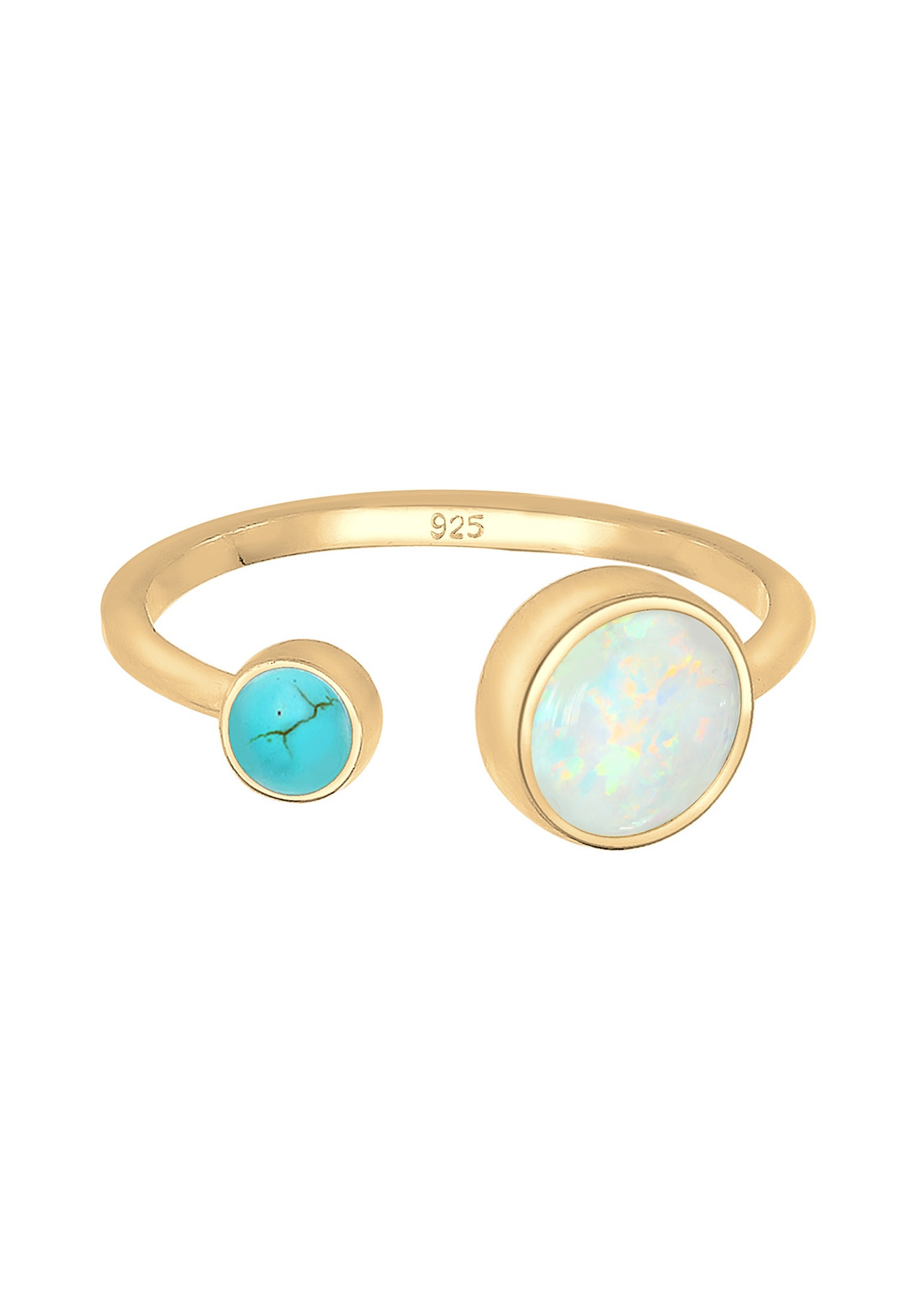 Elli Silberring »Ring Howlite Synthetischer Opal Türkis 925 Sterling Silber verstellbar«