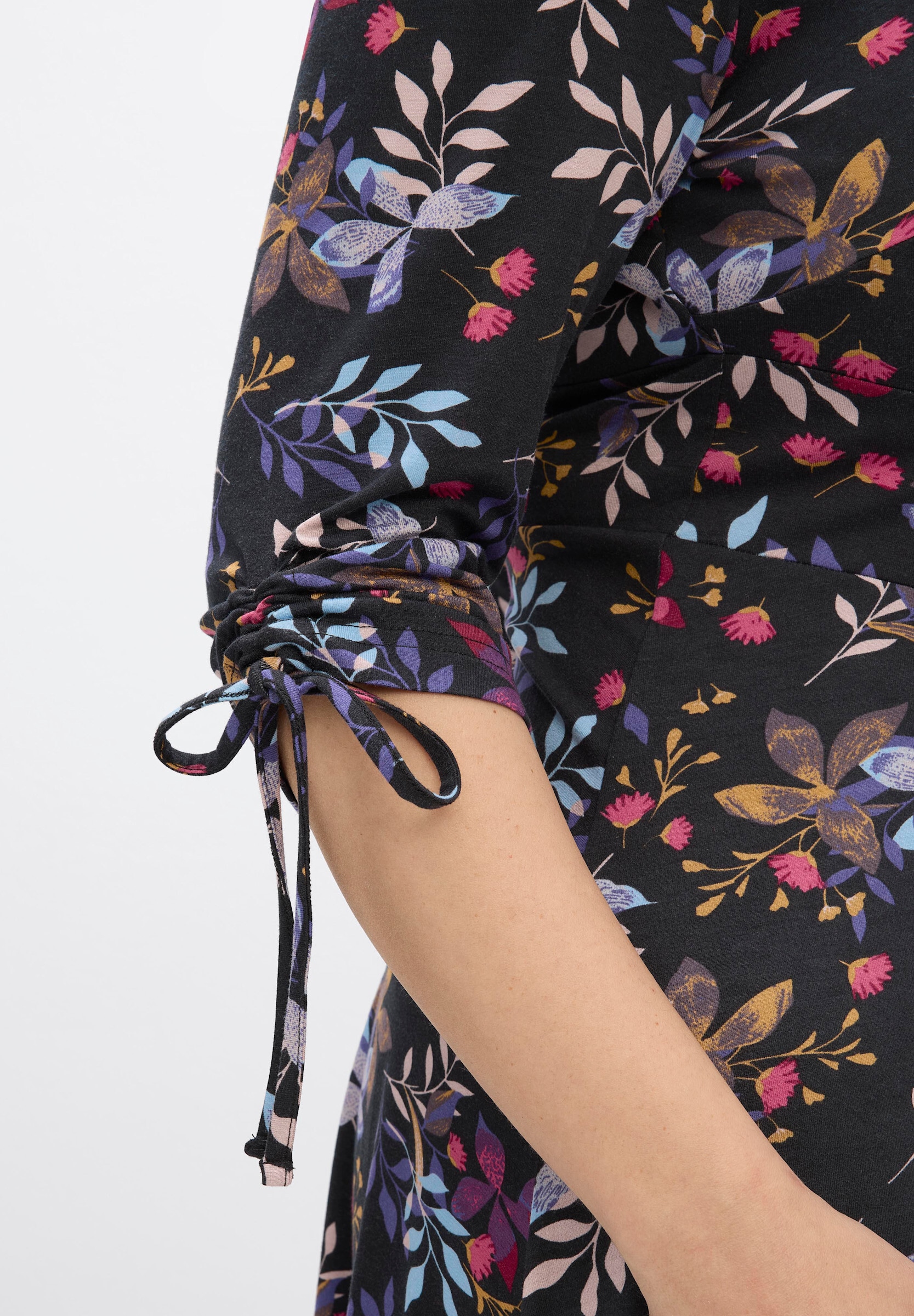 sheego by Joe Browns Shirtkleid »Jersey-Kleid Jerseykleid mit Bindeband am Ärmel« Ohne Taschen