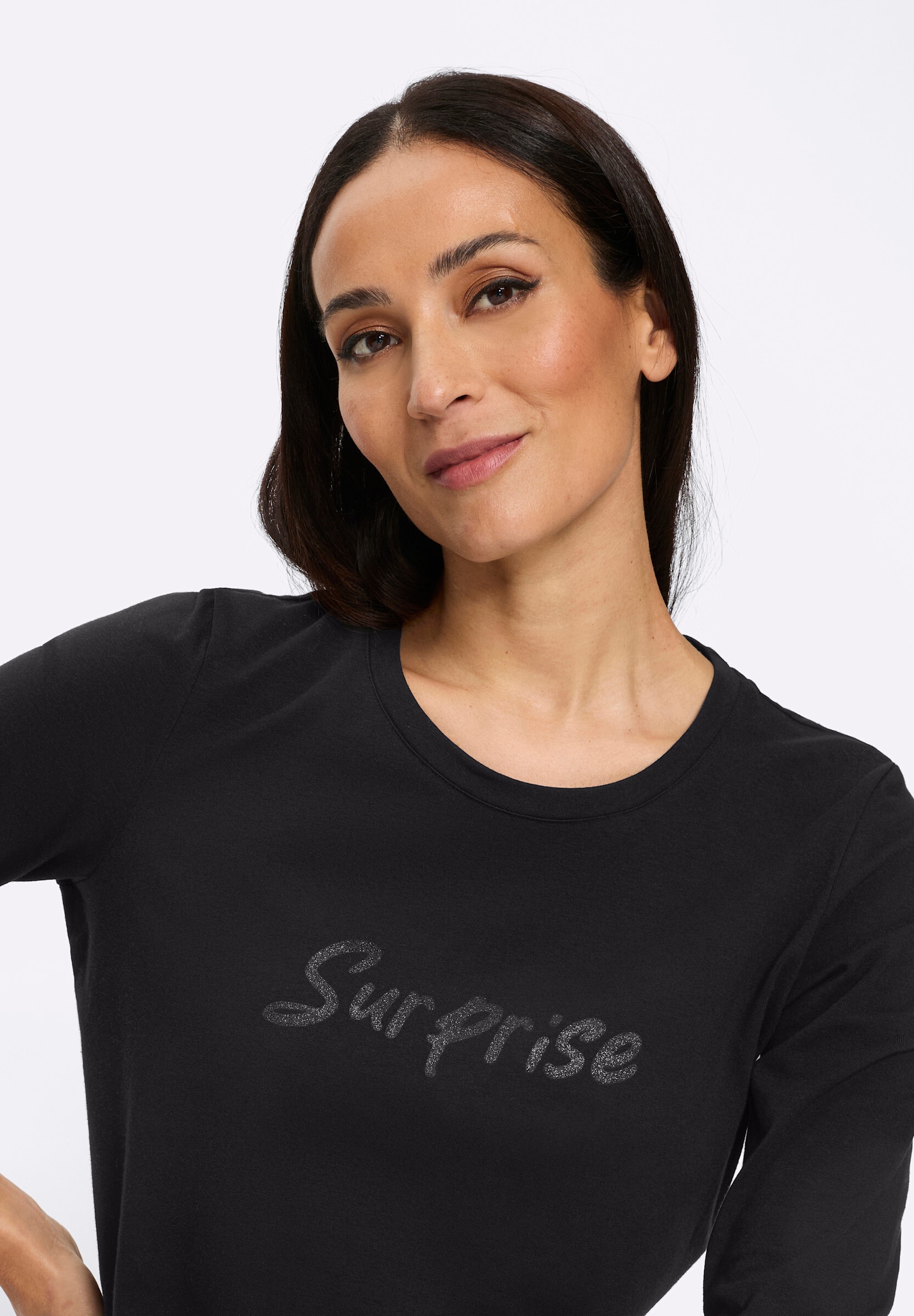 heine T-Shirt »Shirt 3/4-Arm-Shirt mit Schriftzug«