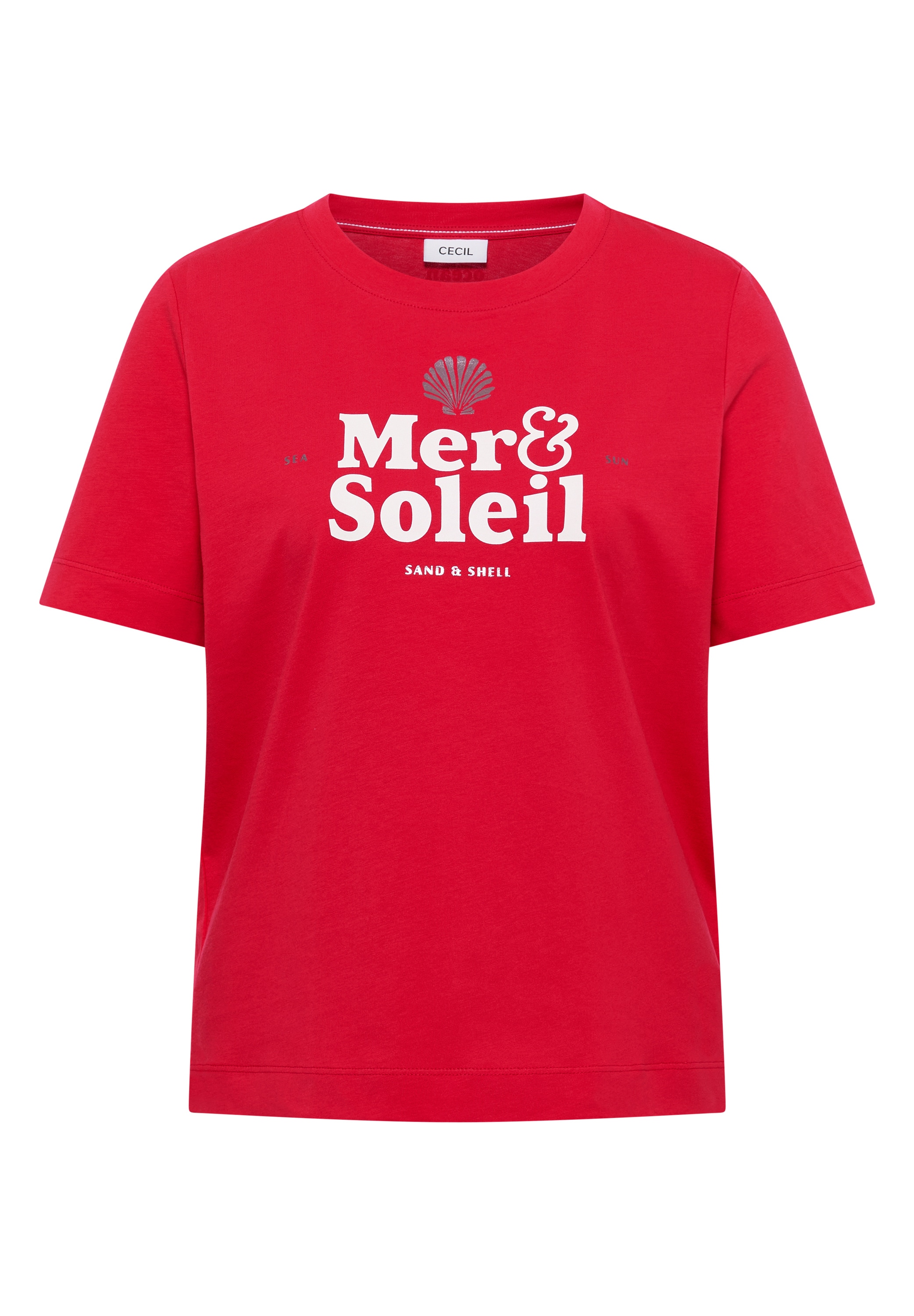 Cecil T-Shirt Sommershirt mit maritimem Wording-Print, Jerseyqualität