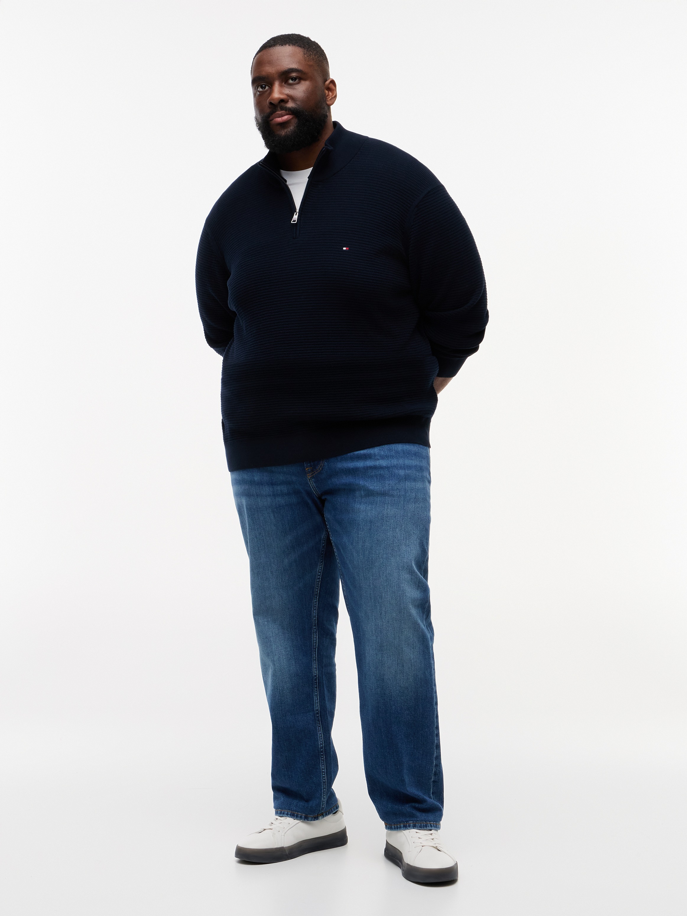 Tommy Hilfiger Big & Tall Strickpullover »BT-SEASONAL STRUCTURE ZIP MOCK« Große Größen,