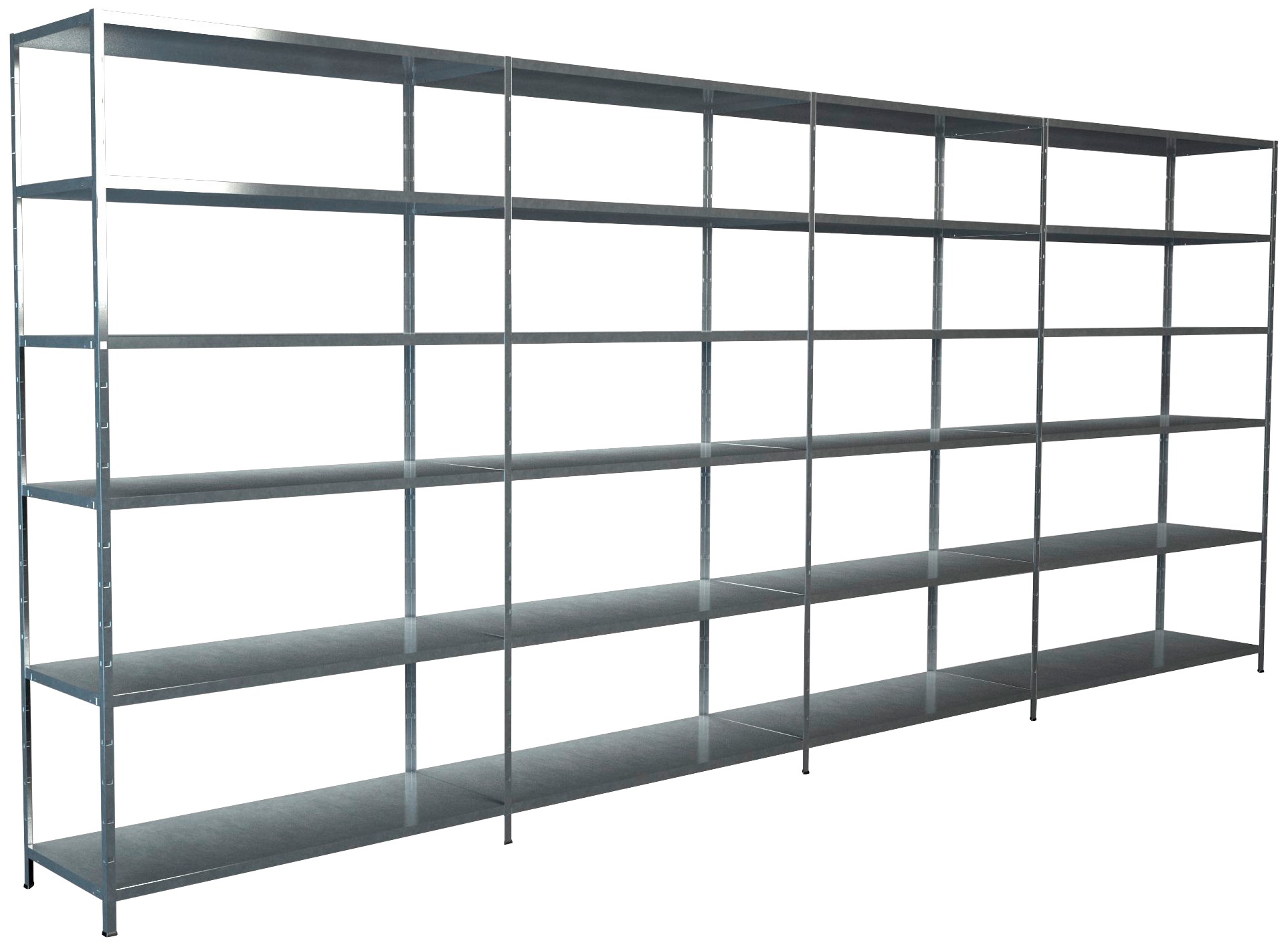 SCHULTE Regalwelt Steckregal »Stecksystem Grund- und 3x Anbauregale«, Metall verzinkt, 2300x4000x500 mm, 24 Böden