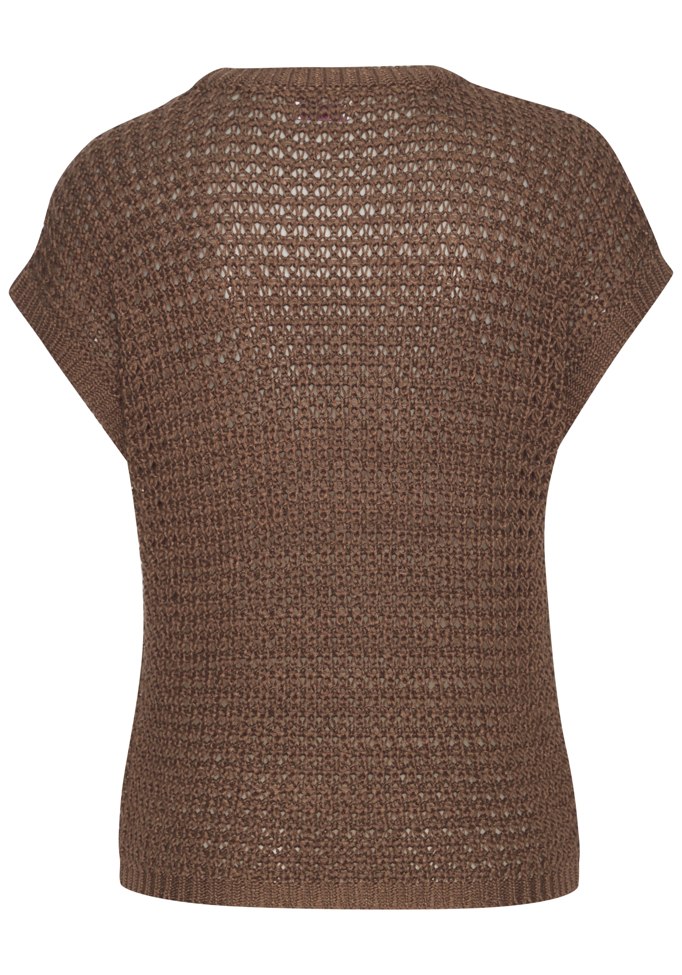 s.Oliver Kurzarmpullover mit weitem Rundhalsausschnitt und sommerlich, elegantem Strick