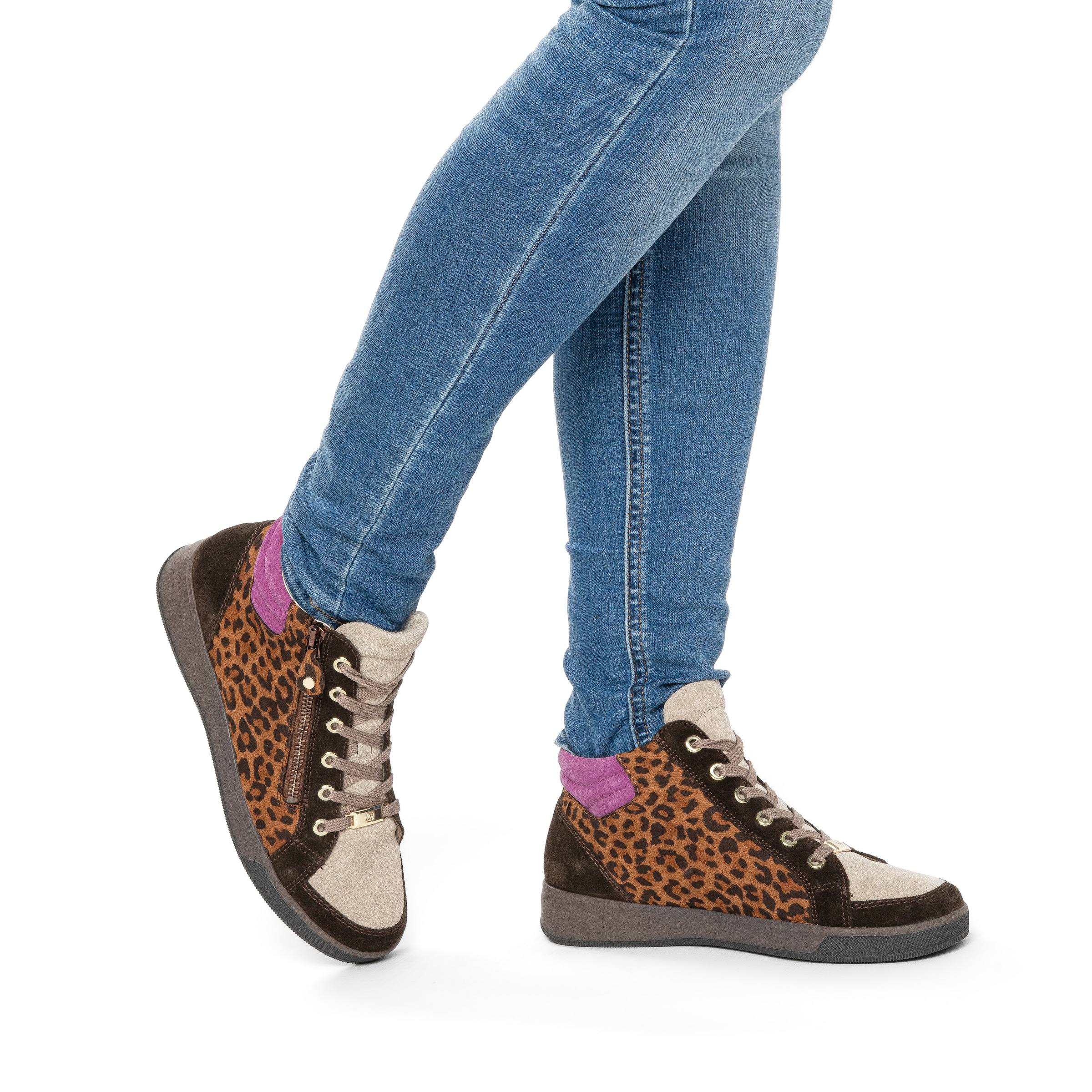 Ara Schnürboots »ROM«  Schnürstiefelette, Herbstboots in Leo-Optik, in Schuhweite G (=weit)