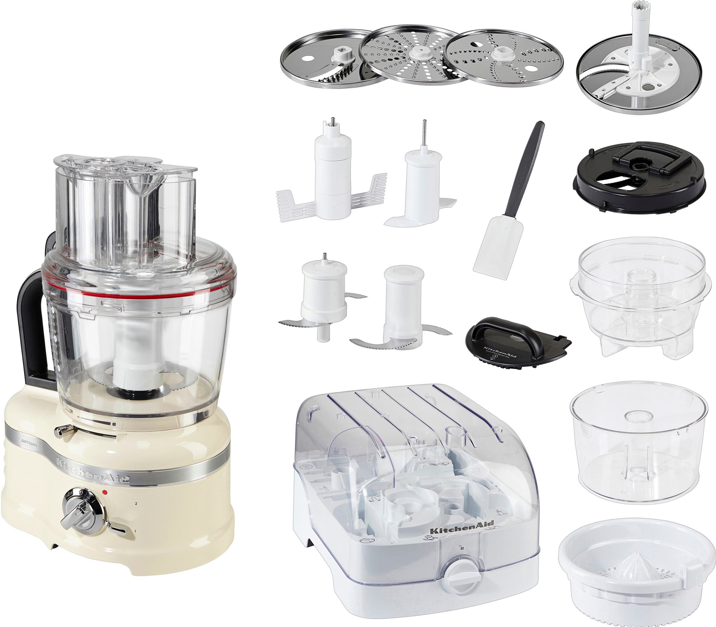 KitchenAid Zerkleinerer »5KFP1644EAC ALMOND CREAM«, 650 W, Mit umfangreichem Zubehör