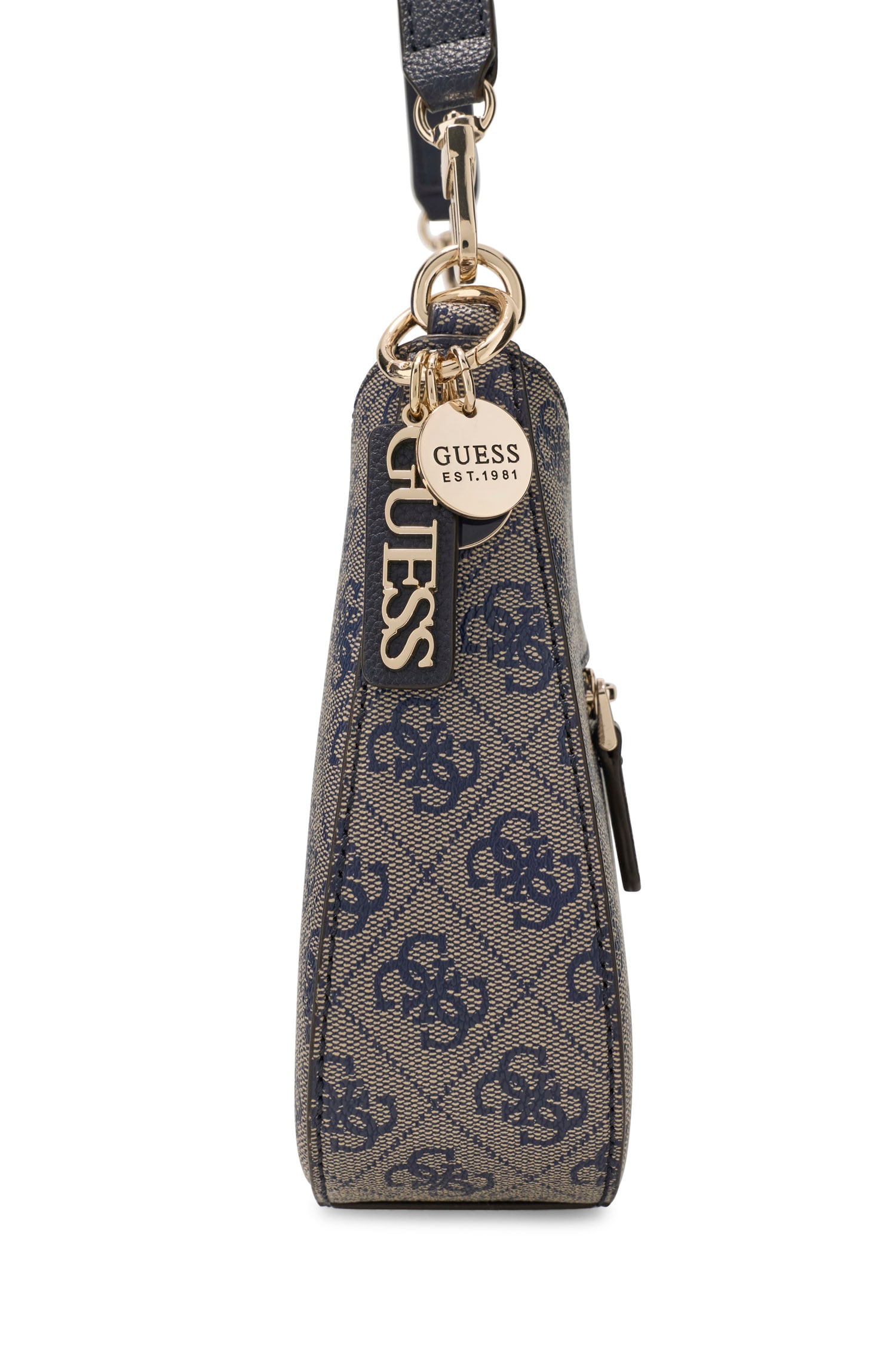 Guess Schultertasche »NOELLE II TOP ZIP SHOULDER BAG« Damen Henkeltasche, Handtasche mit Anhängern