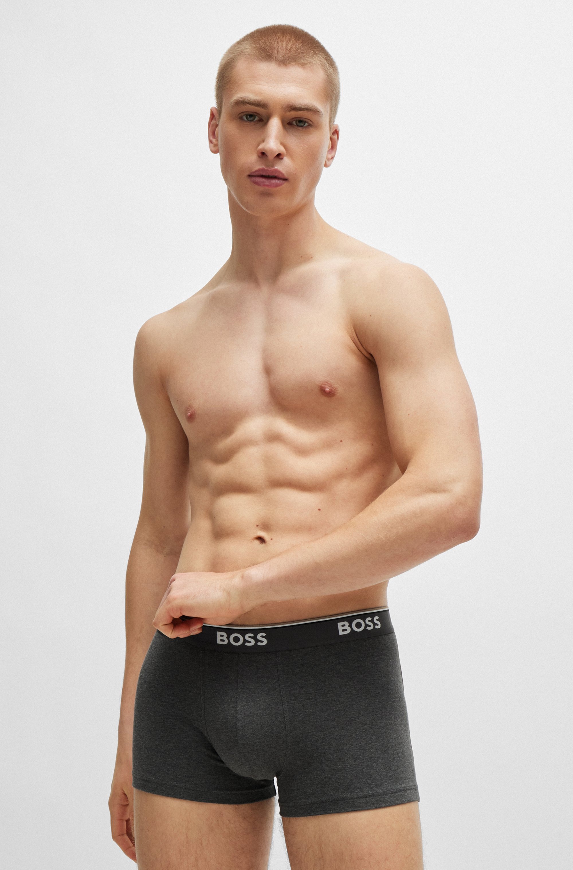 BOSS Boxer »TRUNK 3 PACK«, (3 St.), BOSS Schriftzug auf dem Bund
