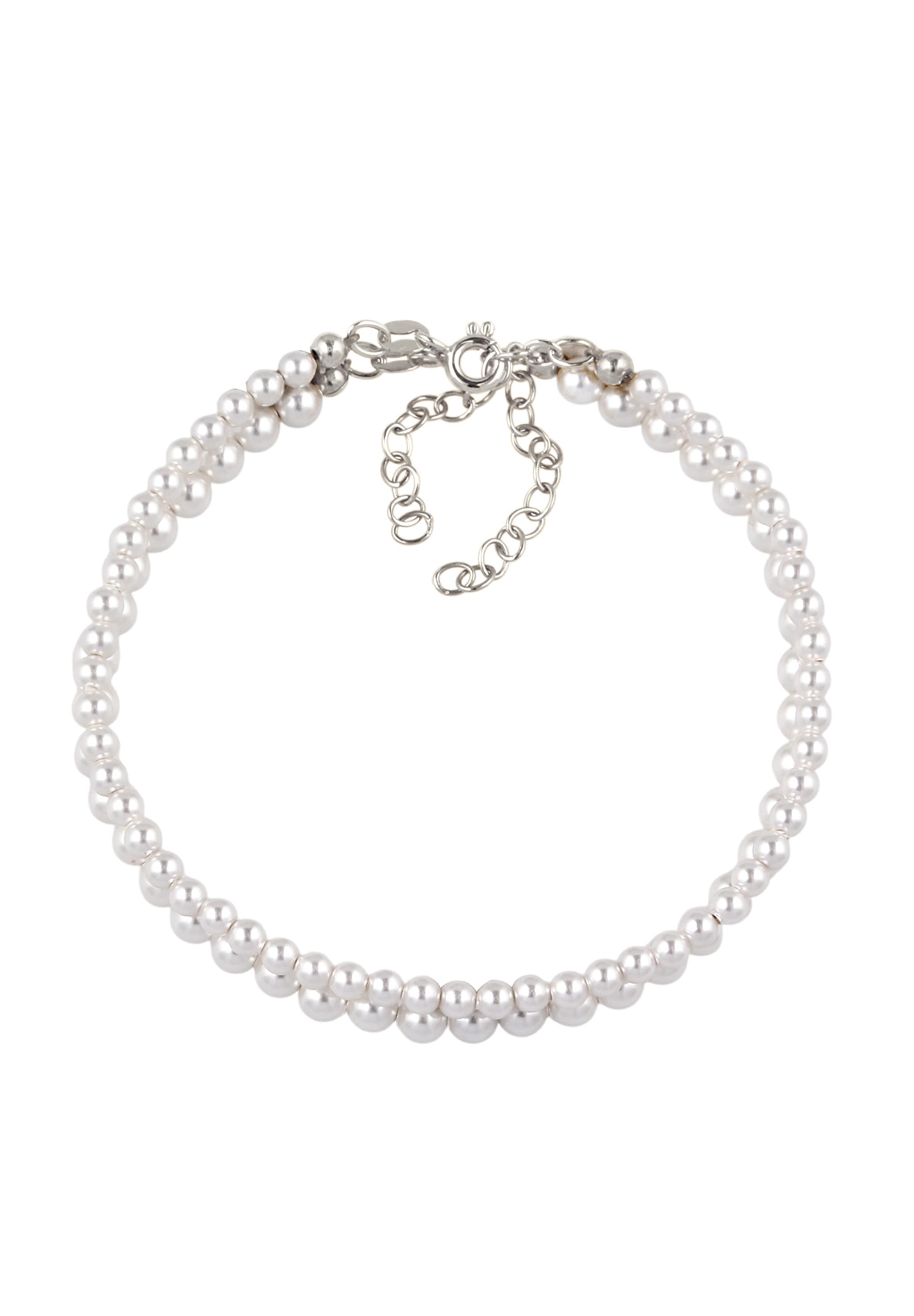 Elli Lederarmband »Armband Armbandset mit Perlen von Swarovski(R) 925 Sterling Silber«