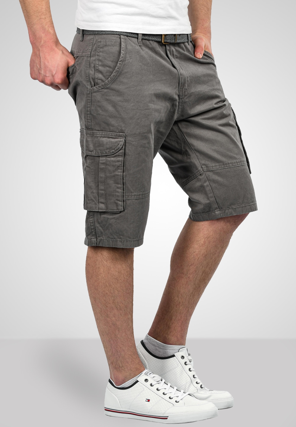 Alessandro Salvarini Cargoshorts »A. Salvarini Herren Designer Cargo Shorts Cargoshorts kurze Hose Gürtel AS037«