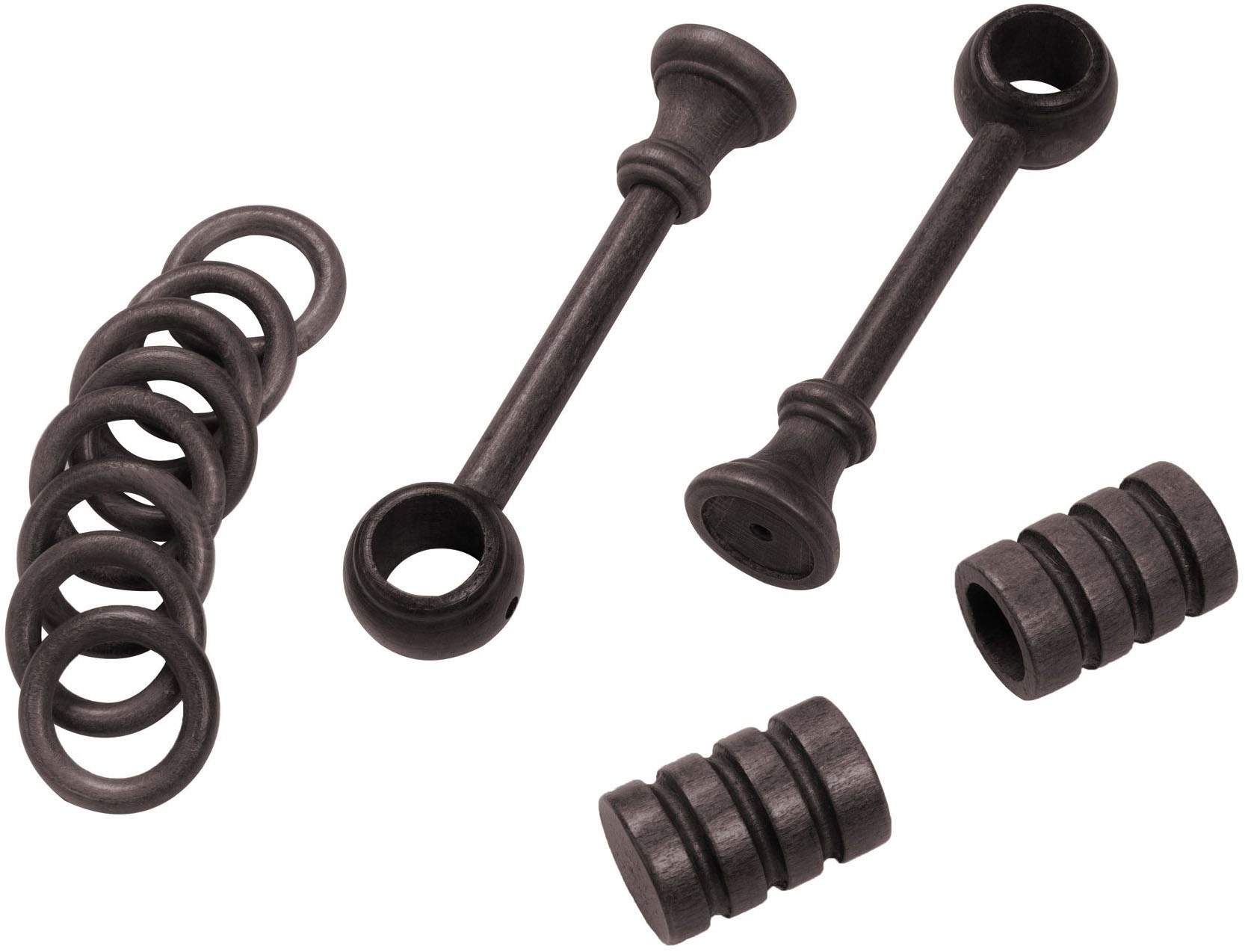 SN DECO GROUP Gardinenstange »Pisa« 1 läufig-läufig Fixmaß 28 mm, Holz, verschiedene Längen und Farben, Komplettset