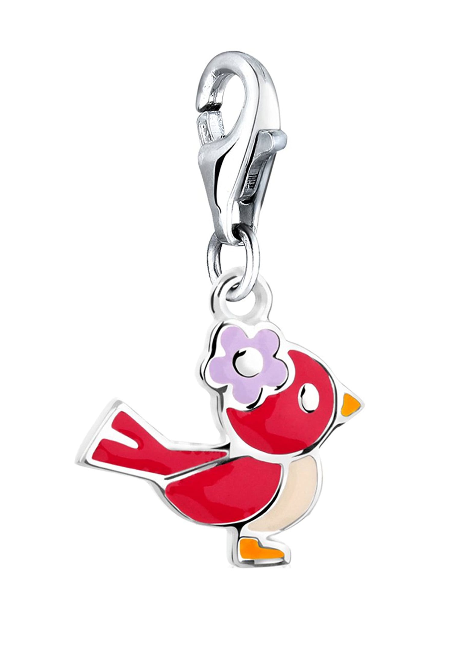 Nenalina Charm-Einhänger »Charm Anhänger Vogel Bunt Emaille Bettelband 925 Silber«