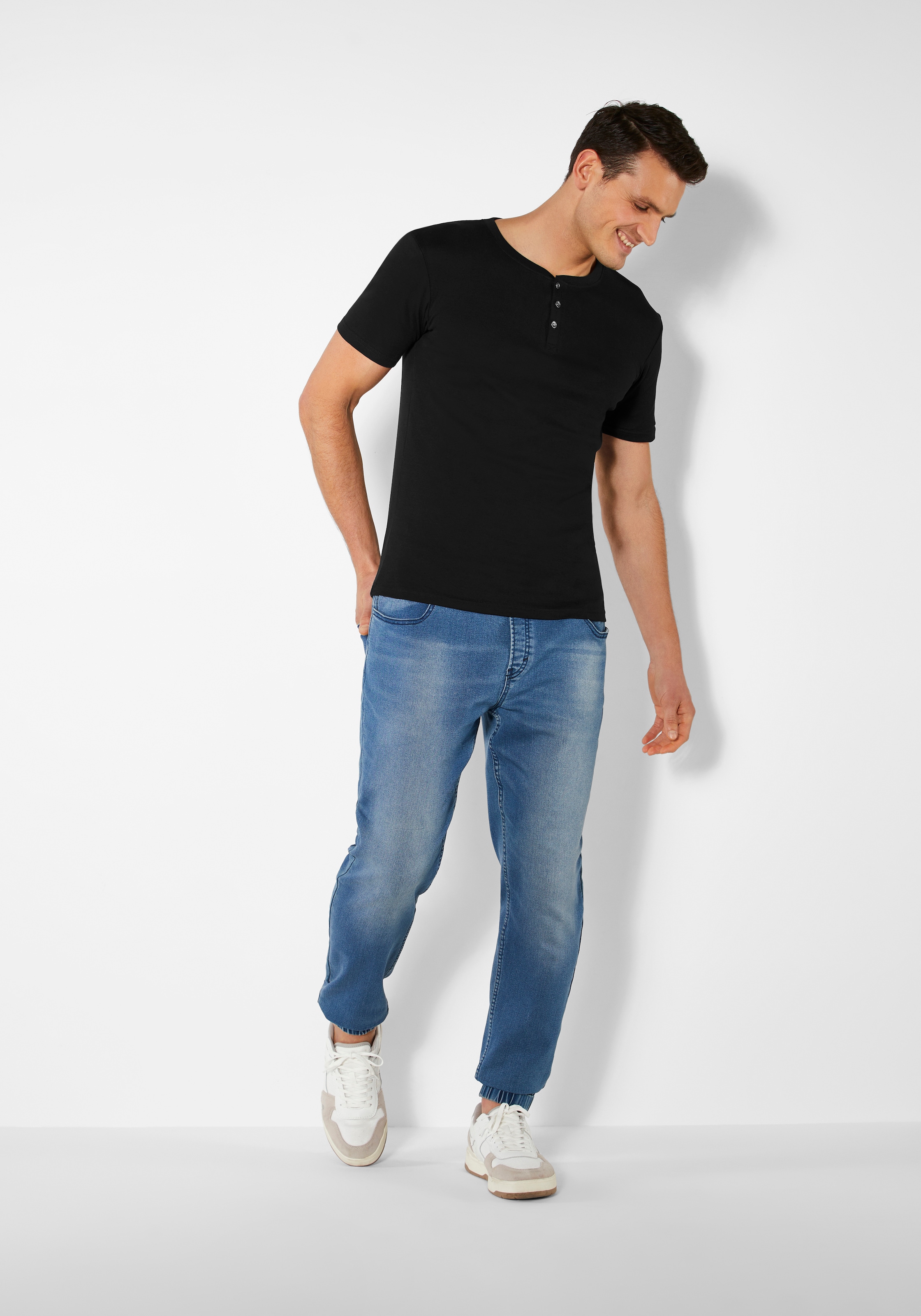 H.I.S T-Shirt, mit aufwendiger Knopfleiste, perfekt als Unterziehshirt