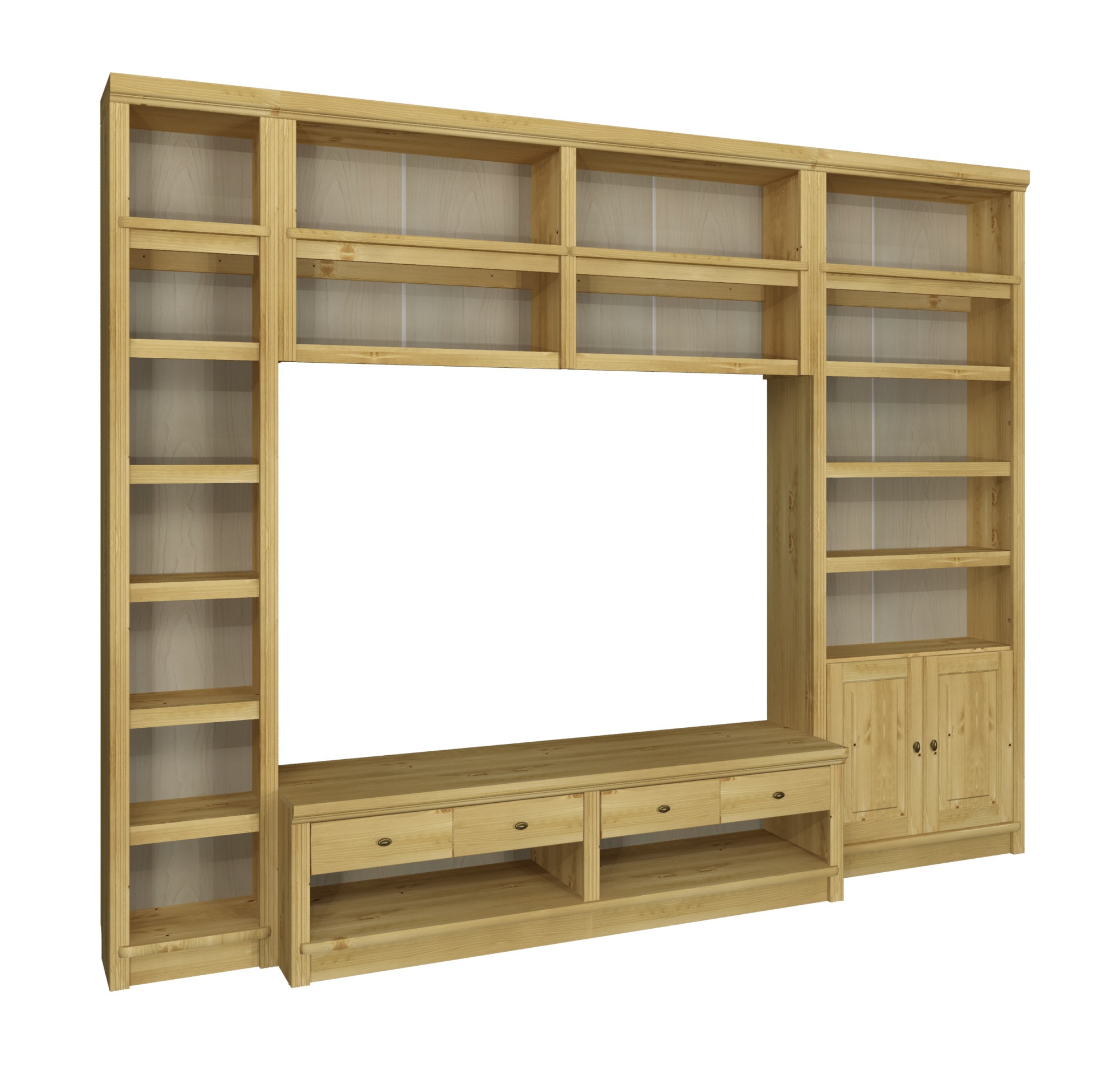 OTTO home Wohnwand »Soeren, 1 Standregal, 1 Wandregal, 1 TV-Lowboard, 1 Bücherregal« Set, 4 Stk. tlg.