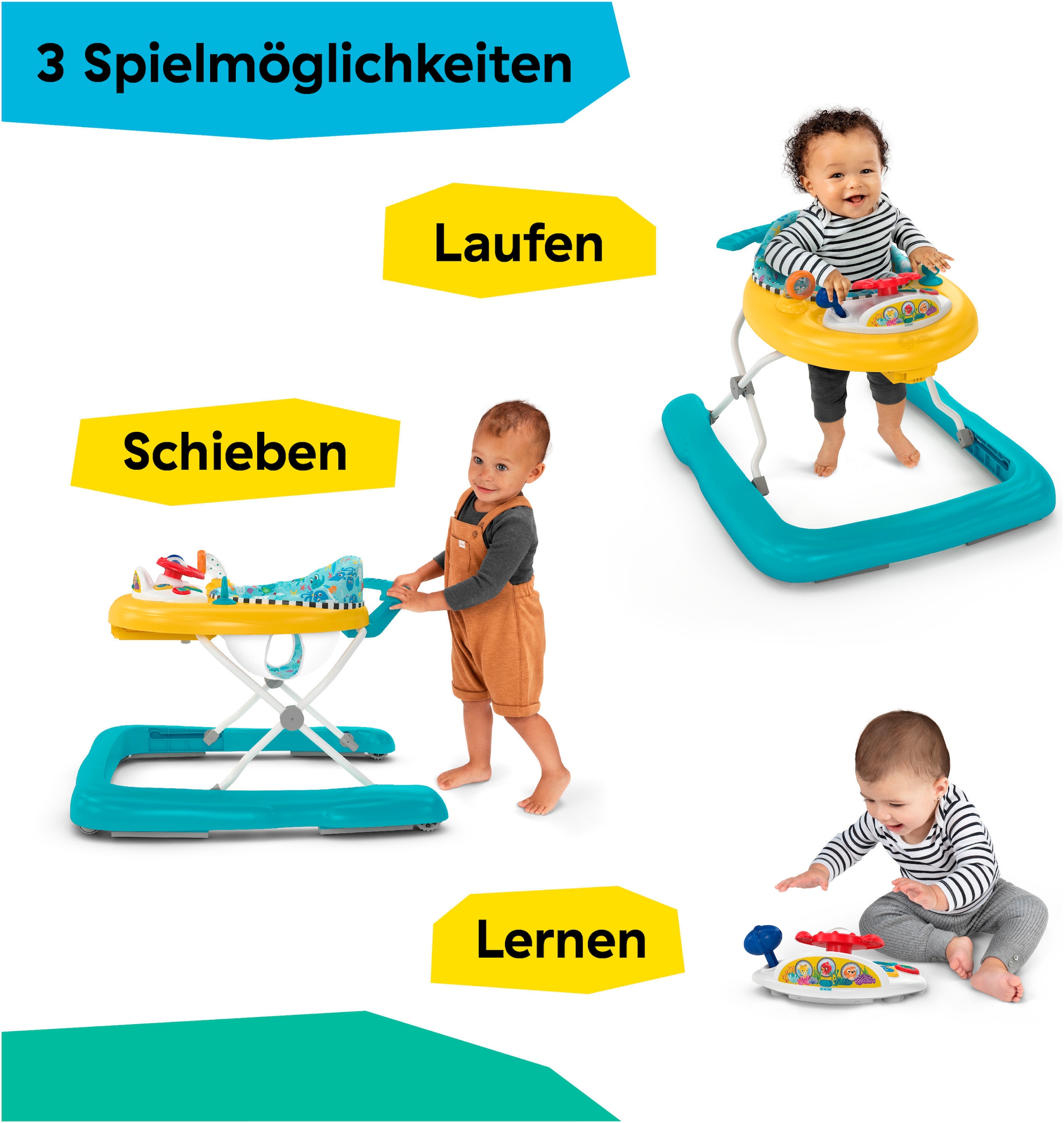 Baby Einstein Lauflernhilfe »Dive & Discover™ 3-in-1 Submarine Walker«, mit Meeresgeräuschen und Melodien