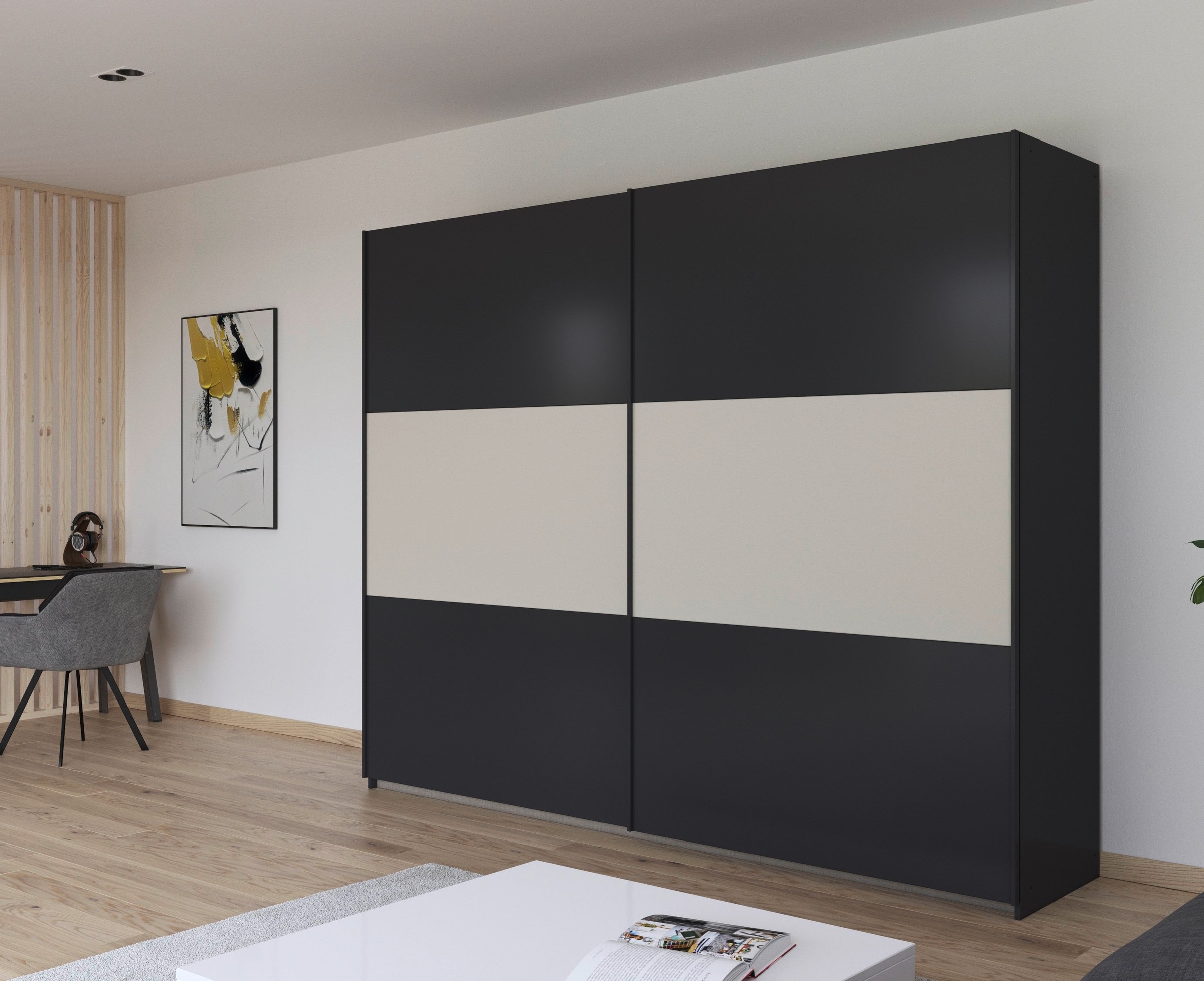 rauch Schwebetürenschrank »Kleiderschrank Schrank Garderobe Garderobenschrank Wäscheschrank NEO«, (in 3 verschiedenen Ausstattungen BASIC/CLASSIC/PREMIUM), mit großzügigem Stauraum und vielfältigen Farbkombinationen