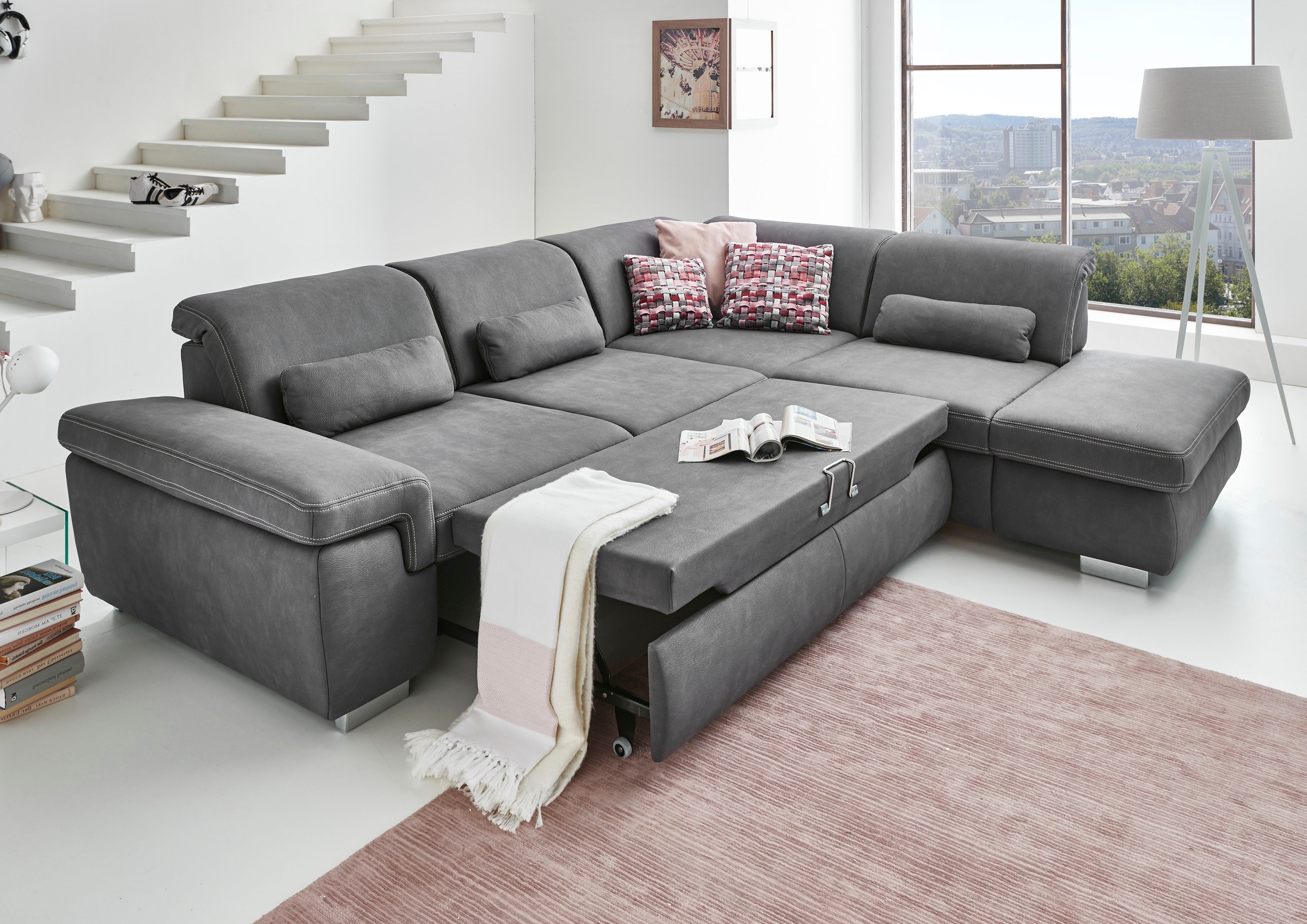 Die PlanBar Ecksofa »MP-IN17041 L-Form«, Sitztiefenverstellung, optional mit Kopfteilverstellung & Bettfunktion