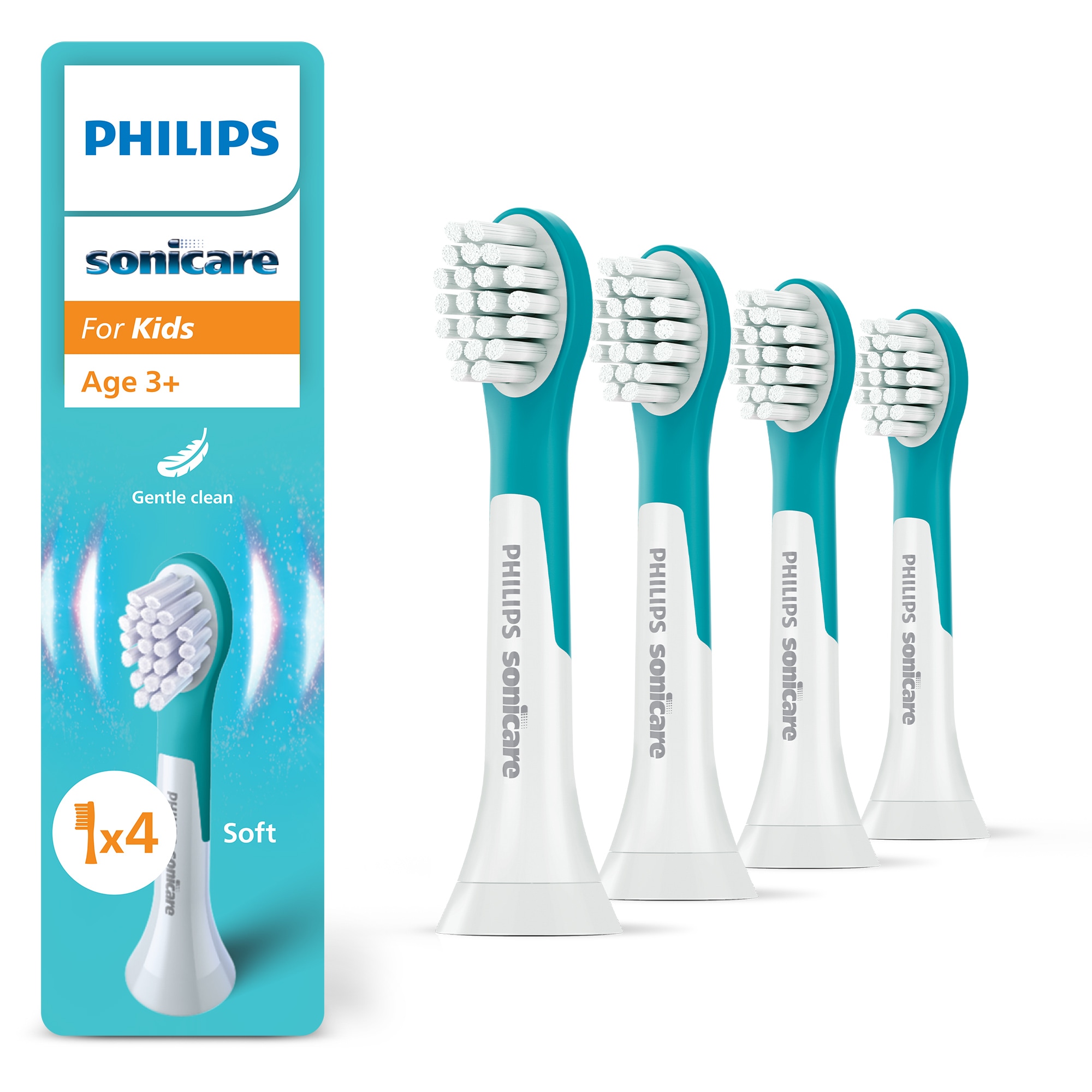 Philips Sonicare Aufsteckbürsten »For Kids« für Milchzähne geeignet, ab 3 Jahren, für jedes Sonicare Handstück in farblos