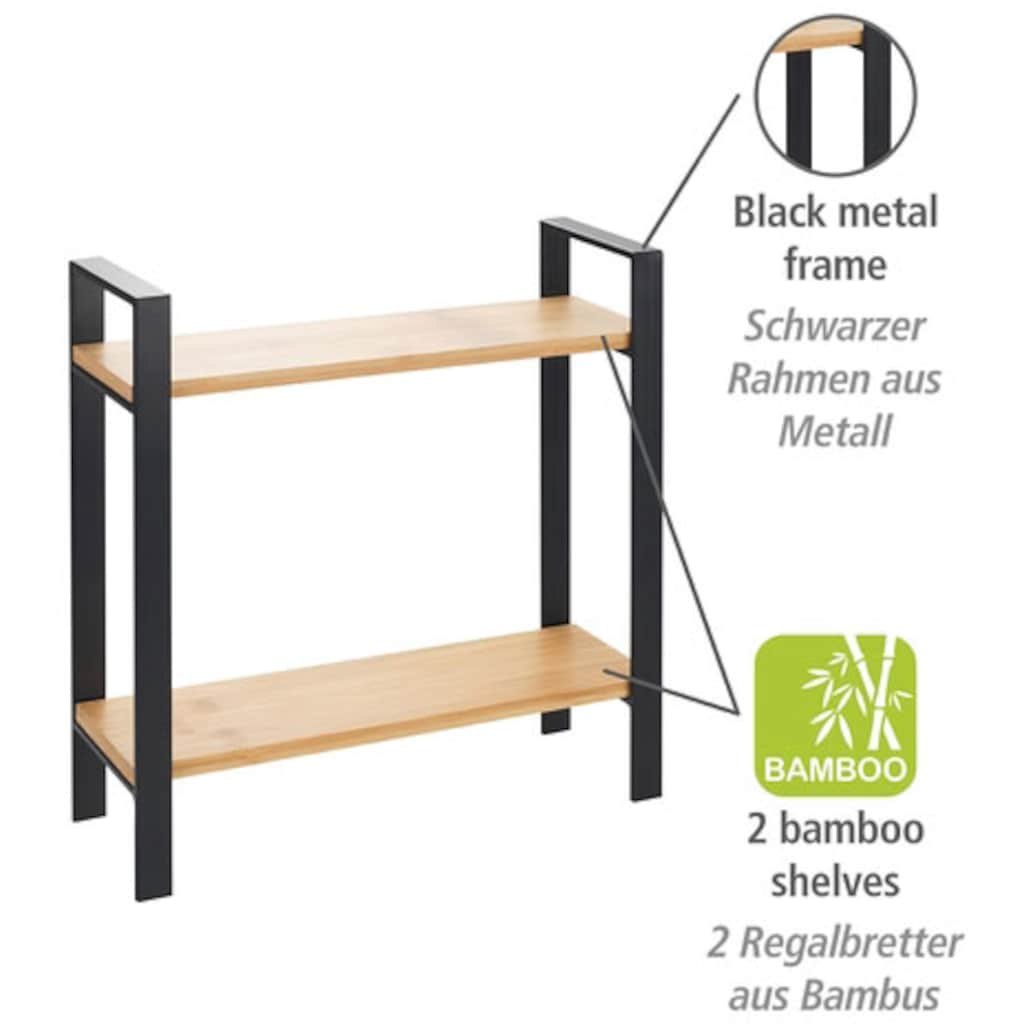 WENKO Küchenregal »Lou«, (1 St.), 2-stufig, Metall/Bambus