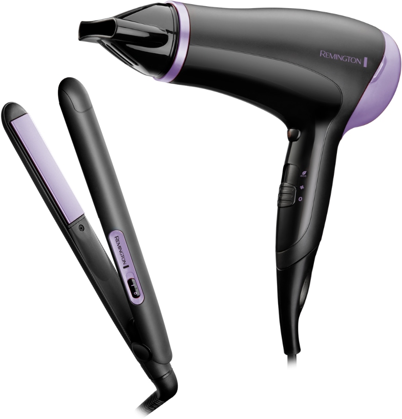 Remington Haartrockner »D3016GP« 200 W 1 Aufsätze Geschenkset bestehend aus Haarglätter & 2.000 Watt Haartrockner in schwarz