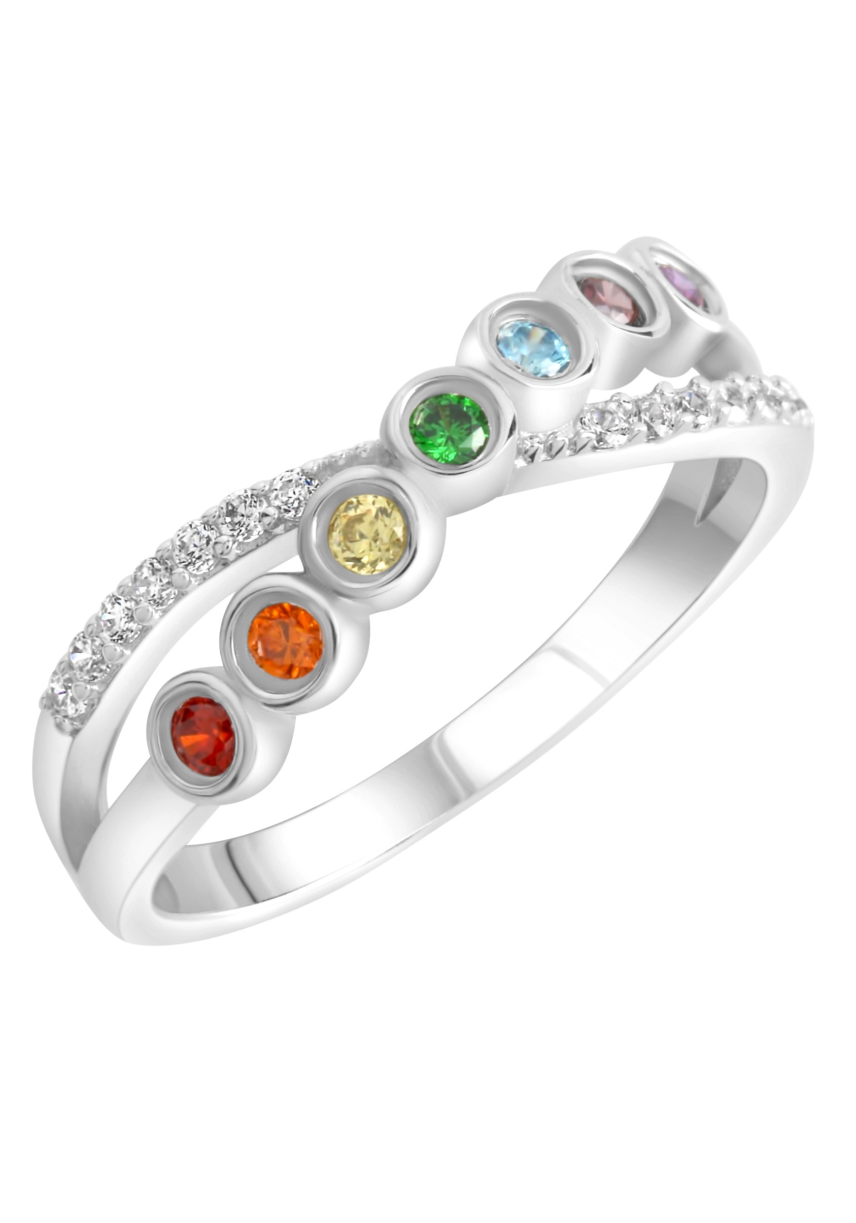 Firetti Silberring »Croise«, mit Zirkonia (synth.)