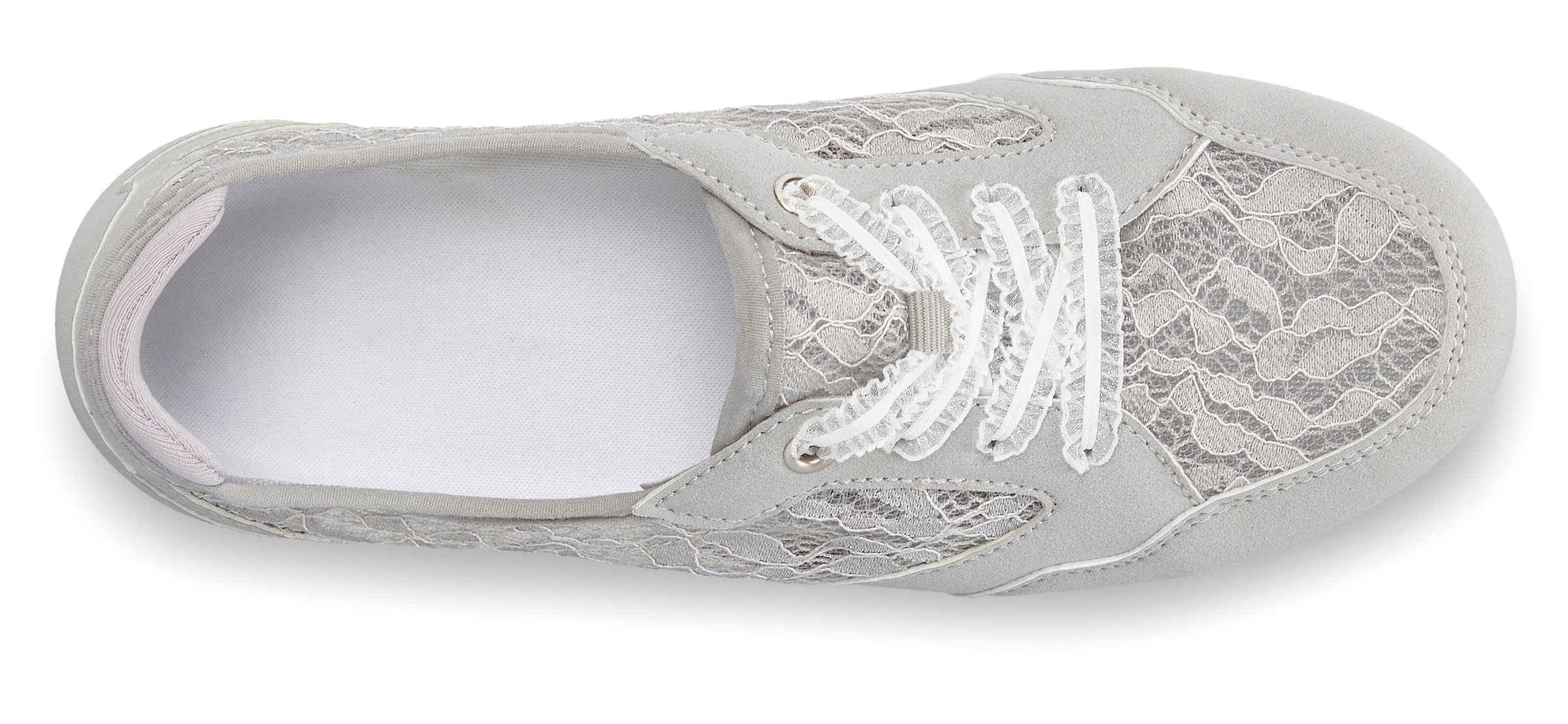 Vivance Sneaker »Freizeitschuh, Halbschuh, Ballerina, Slip-On-Sneaker,«  mit eleganten Spitzeneinsätzen VEGAN