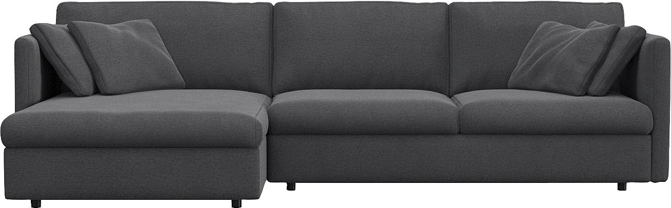 FLEXLUX Ecksofa »Lovane« Weich & anschmiegsam, große Sitztiefe auf Kaltschaum, Dekokissen inkl.