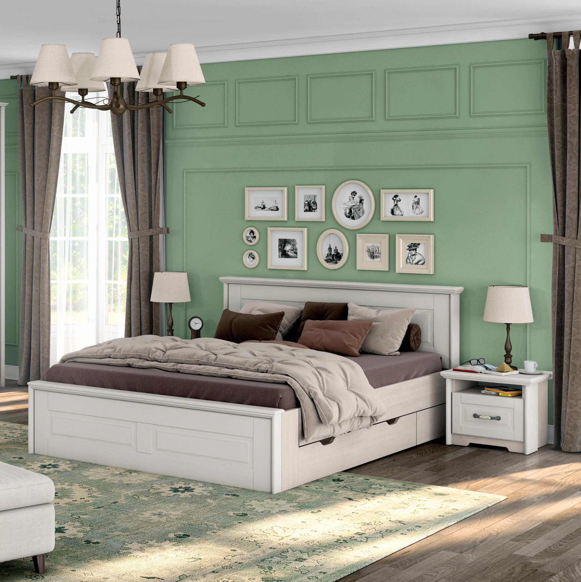 Home affaire Bettschubkasten »Evergreen,Schublade auf Rollen für ausreichend Stauraum unter dem Bett«, Ergänzung für das Bett Evergreen