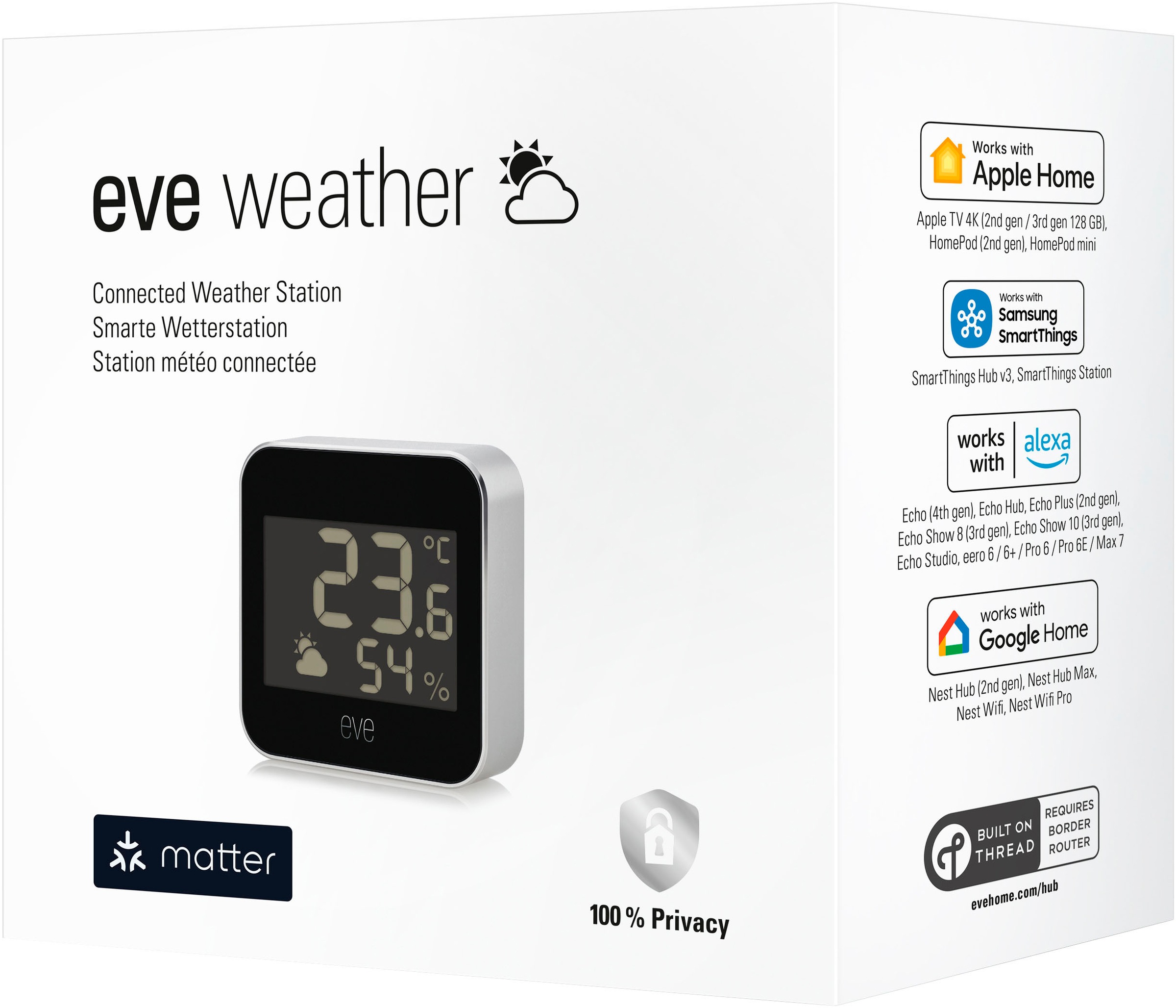 EVE Sensor »Weather (Matter) 2er Pack«, (Packung, 2 St.), Smarte Wetterstation